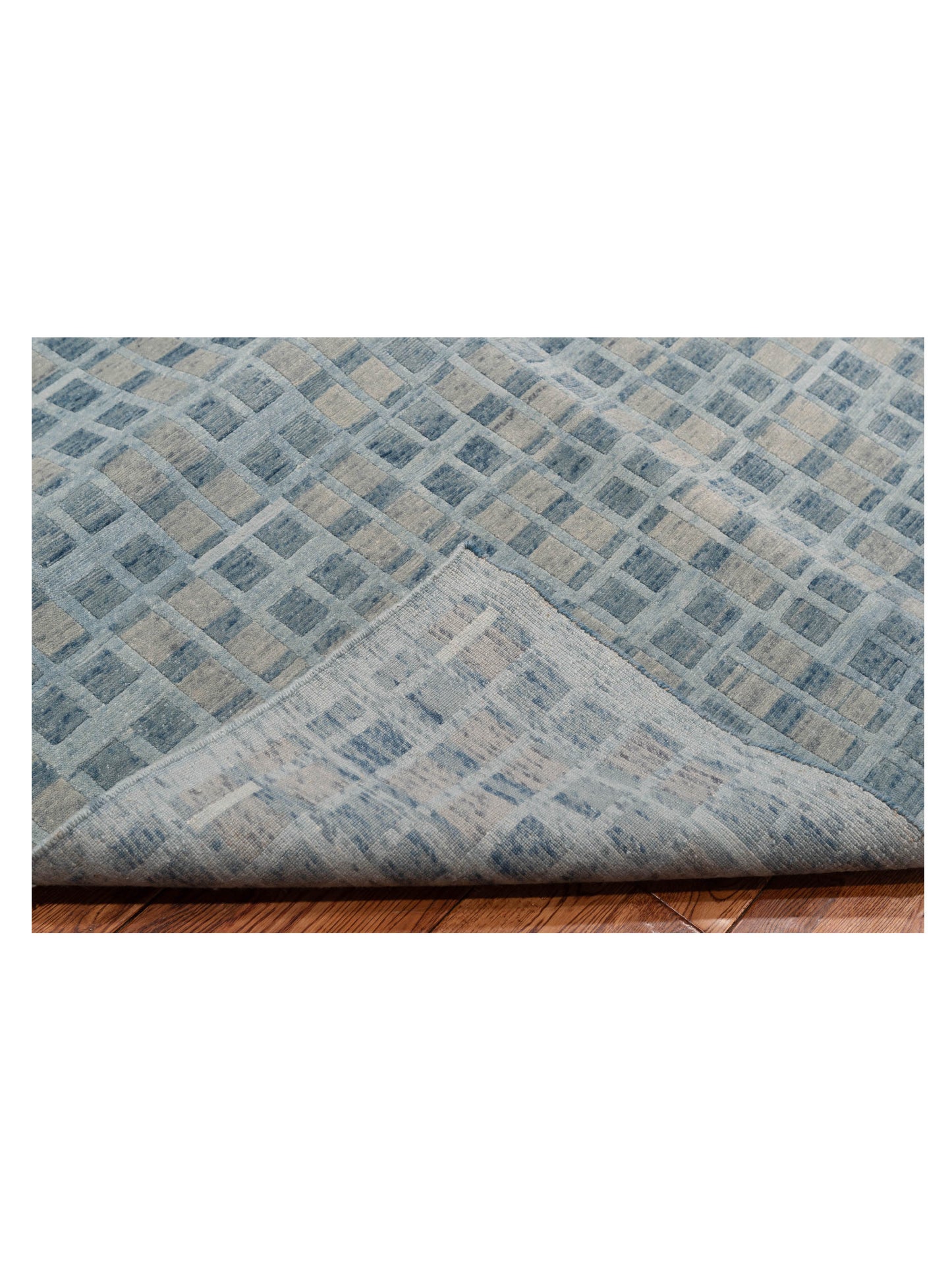 Tibetino 124254 Sea Blue Sea Blue 9.2x12.1 Hand Knotted Rug