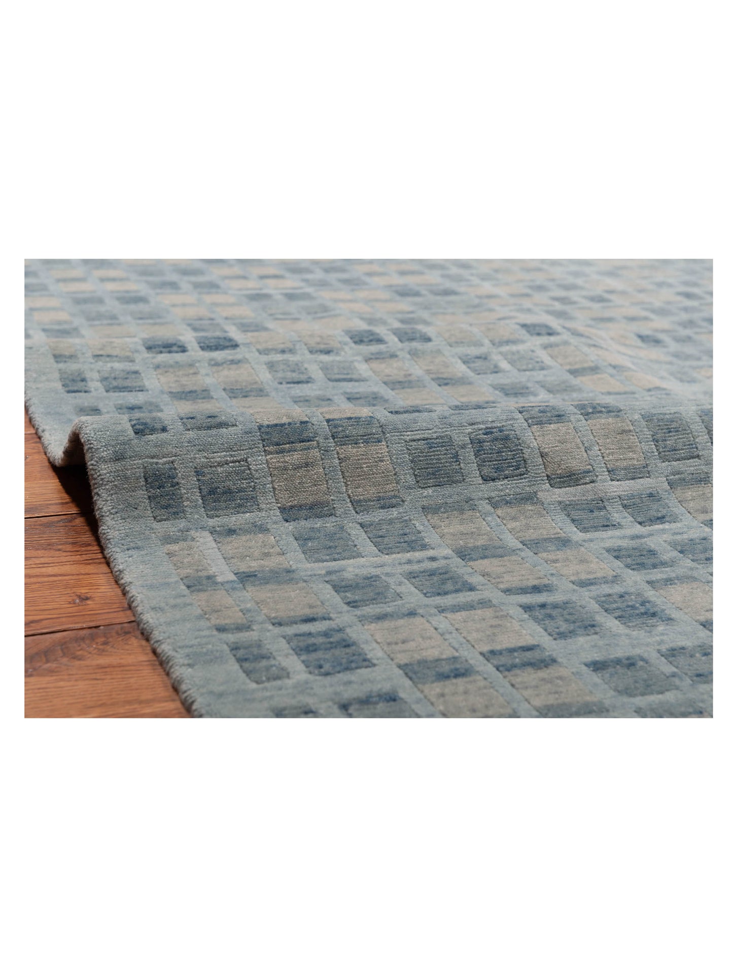 Tibetino 124254 Sea Blue Sea Blue 9.2x12.1 Hand Knotted Rug
