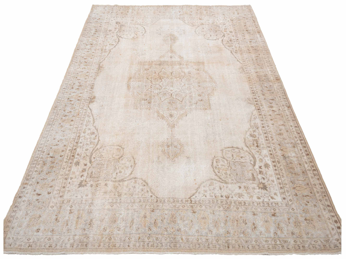 Vintage 124278 Ivory 8.9x12.1 Hand Knotted Rug