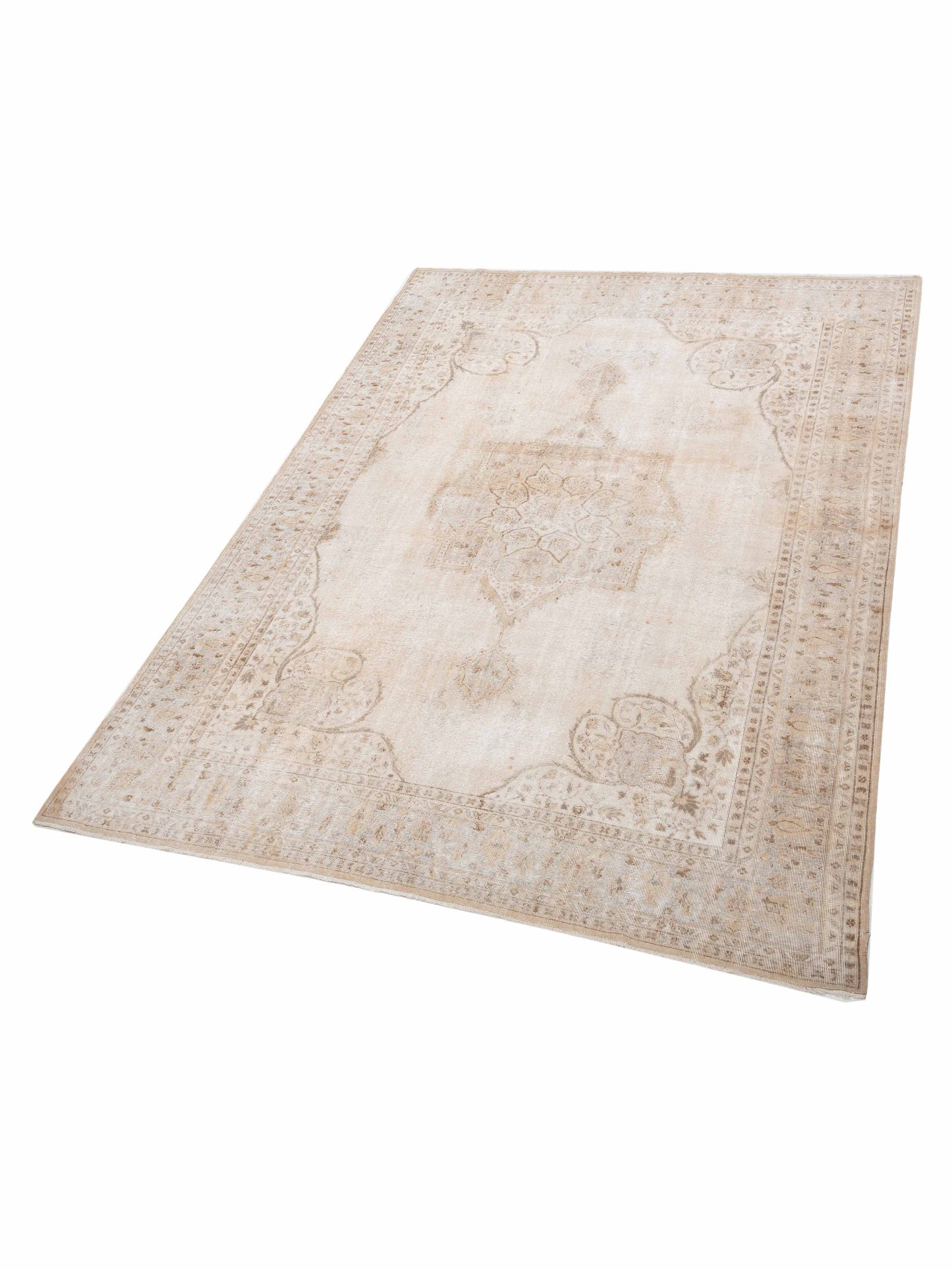 Vintage 124278 Ivory 8.9x12.1 Hand Knotted Rug