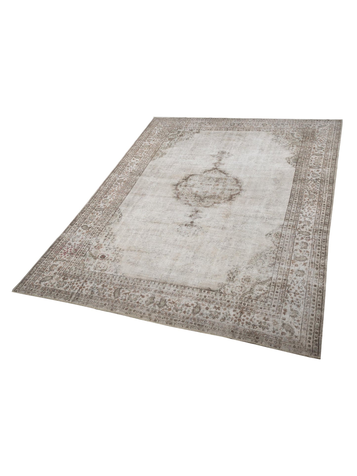 Vintage 124287 Gray Gray 10.4x13.3 Hand Knotted Rug