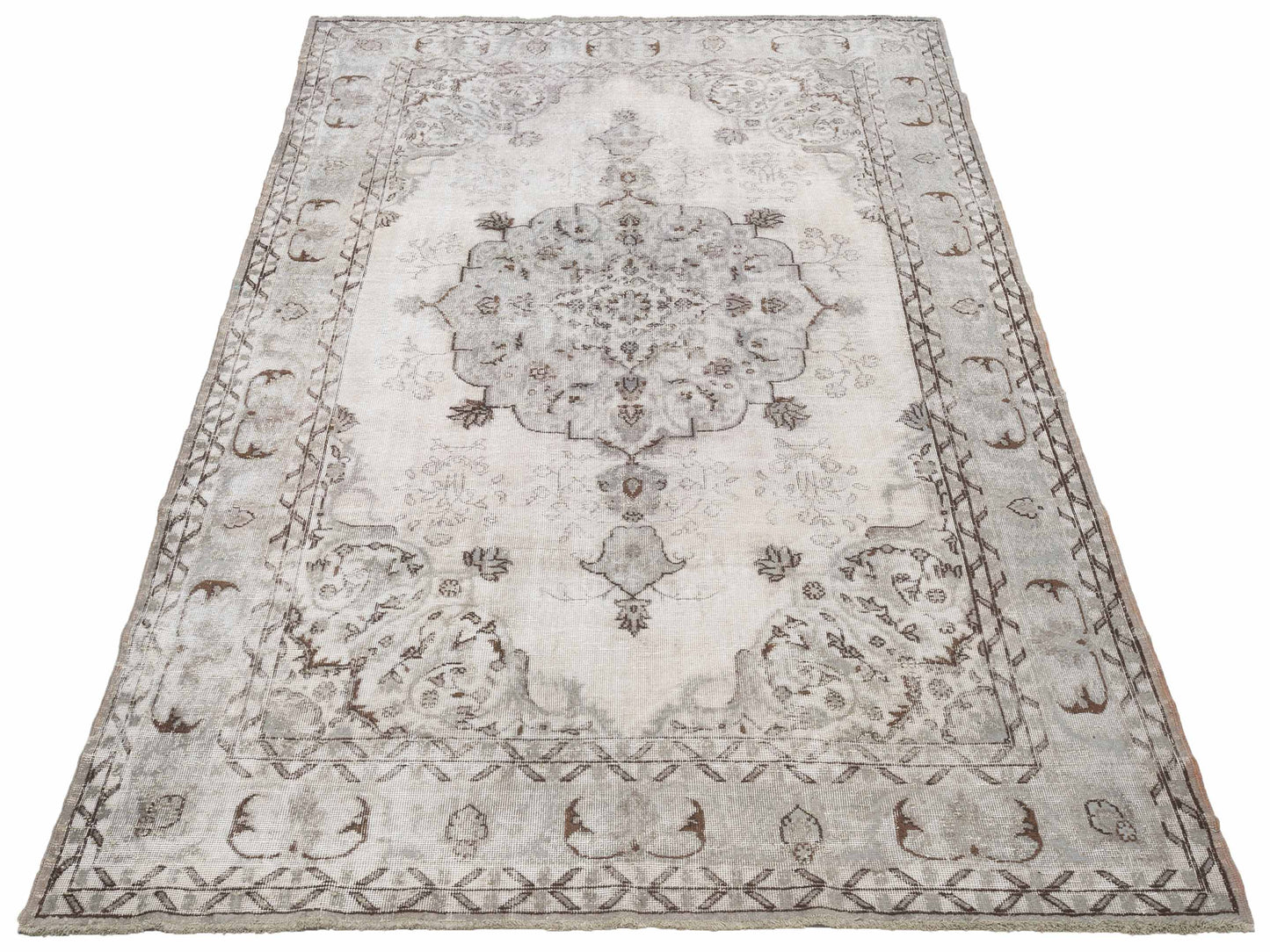 Vintage 124291 Silver 7.6x10.11 Hand Knotted Rug