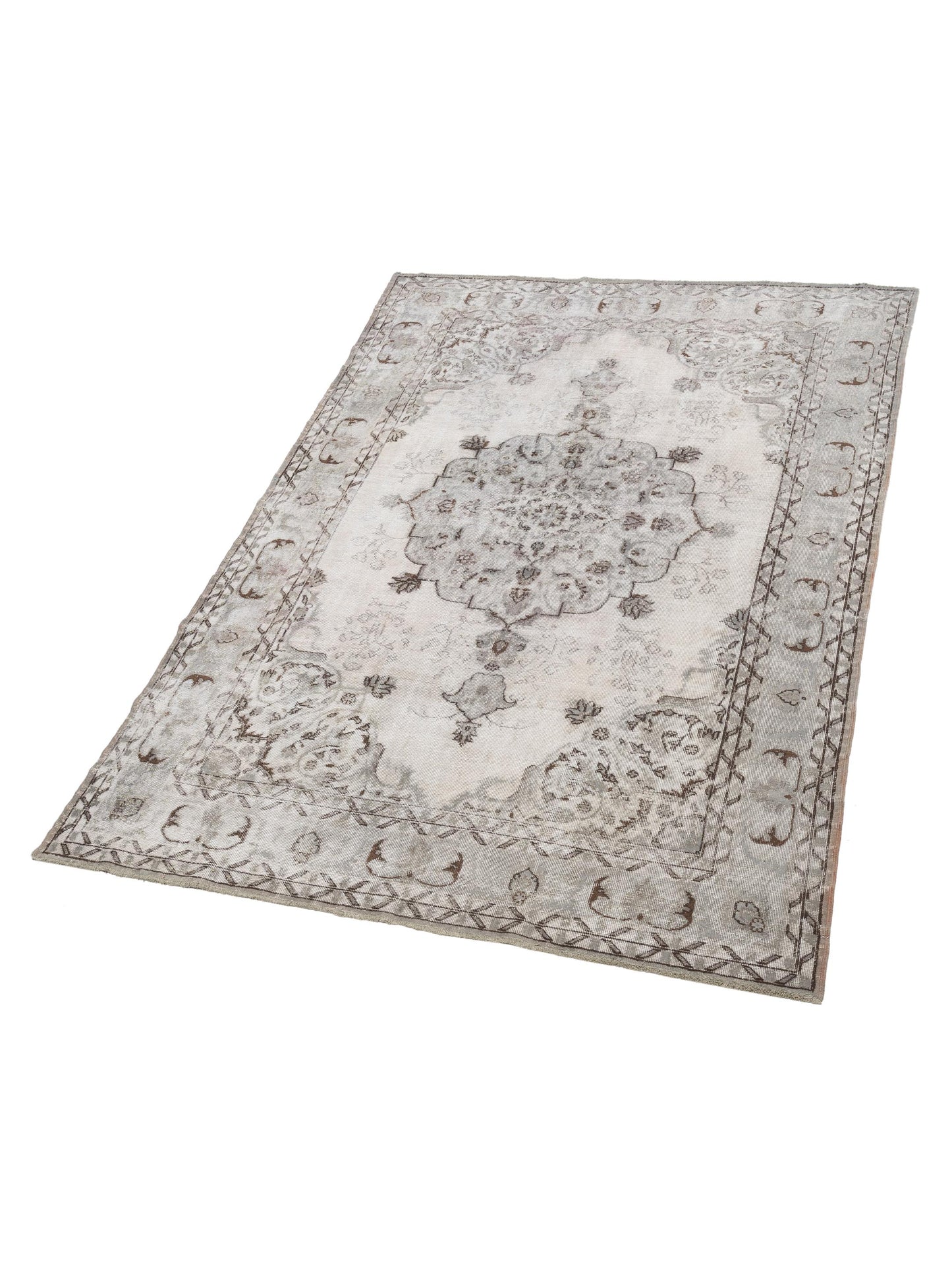 Vintage 124291 Silver 7.6x10.11 Hand Knotted Rug