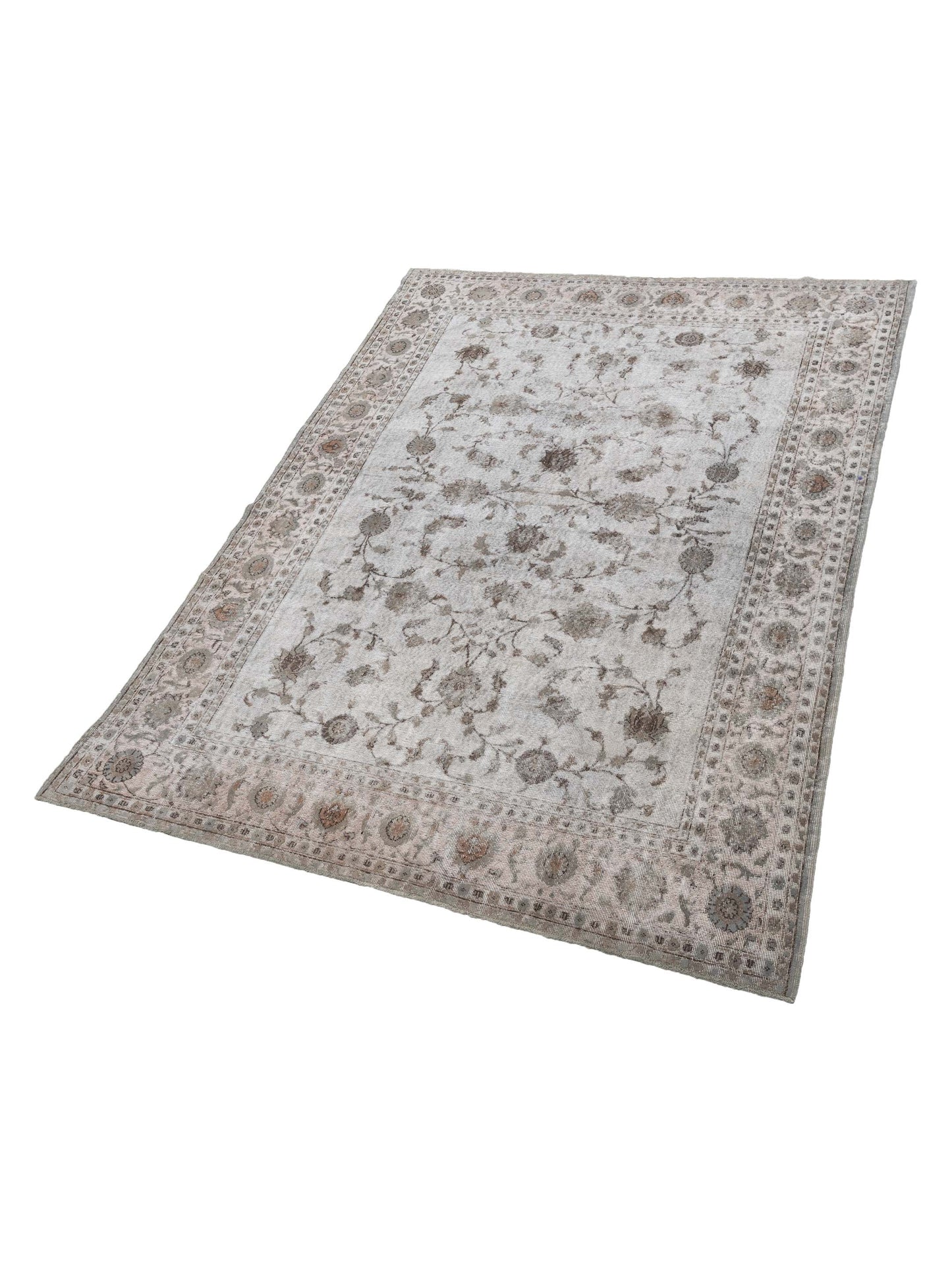 Vintage 124292 Light Gray 8.1x11.1 Hand Knotted Rug