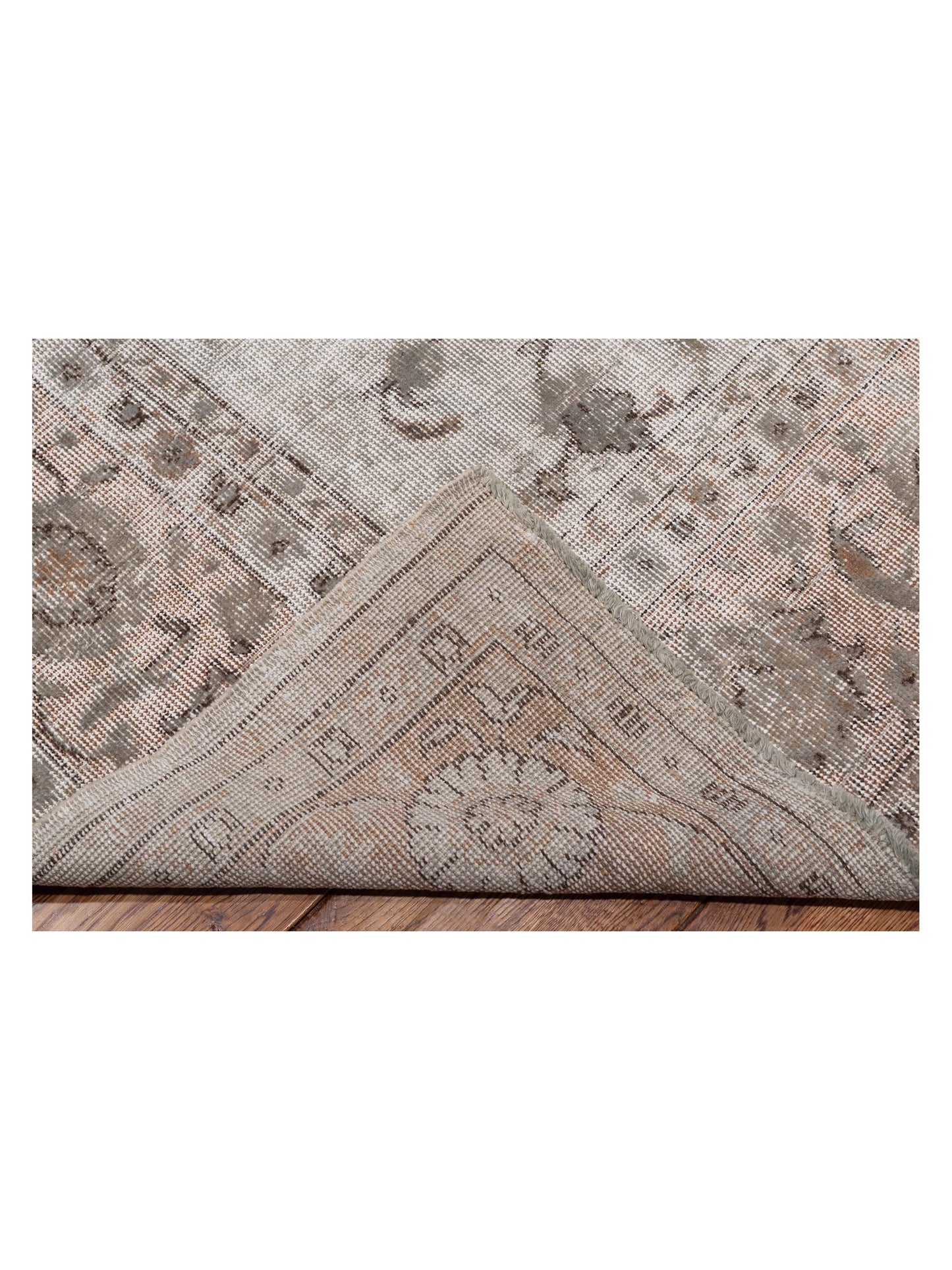 Vintage 124292 Light Gray 8.1x11.1 Hand Knotted Rug