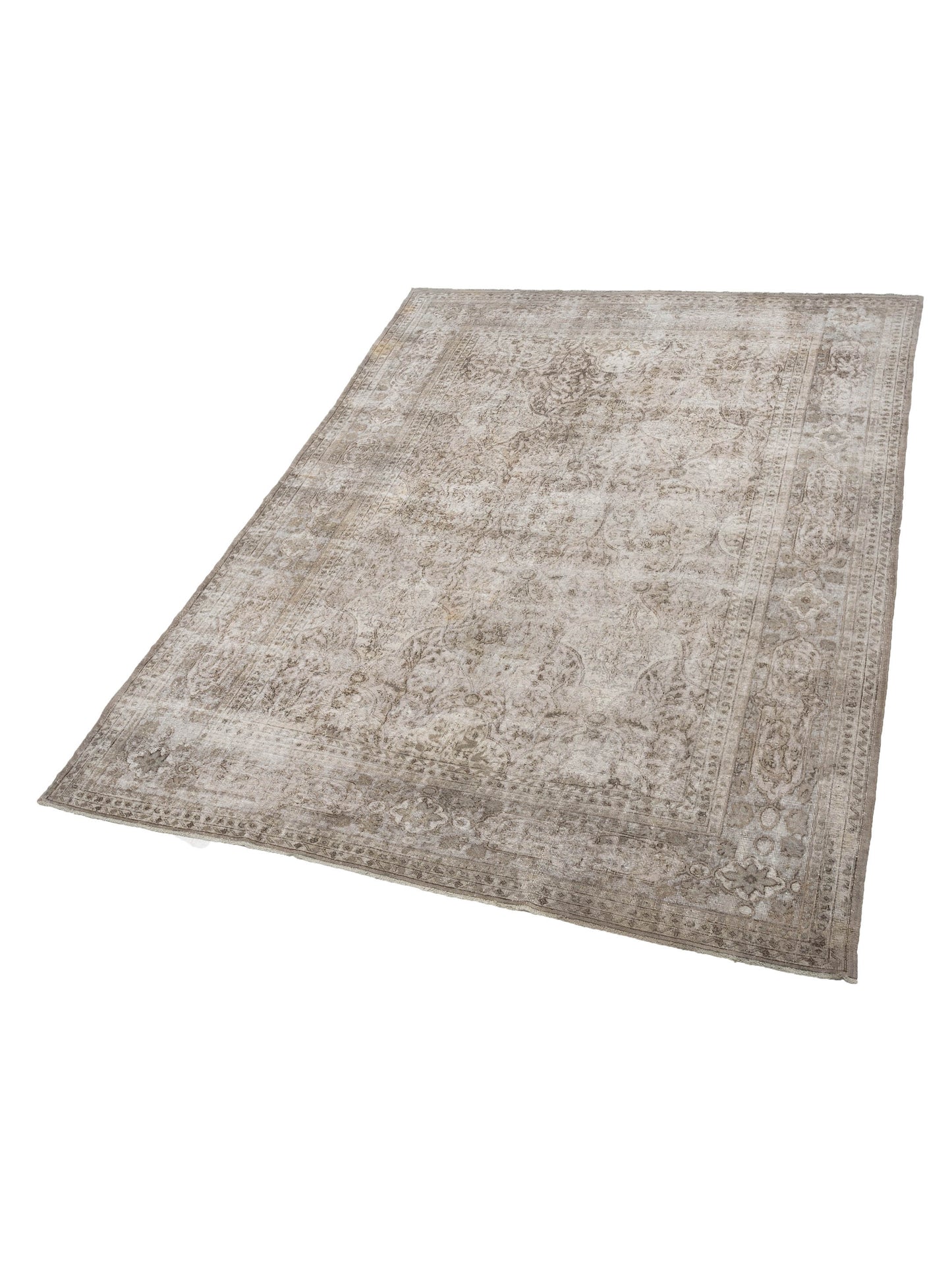 Vintage 124301 Light Gray 9.4x12.6 Hand Knotted Rug