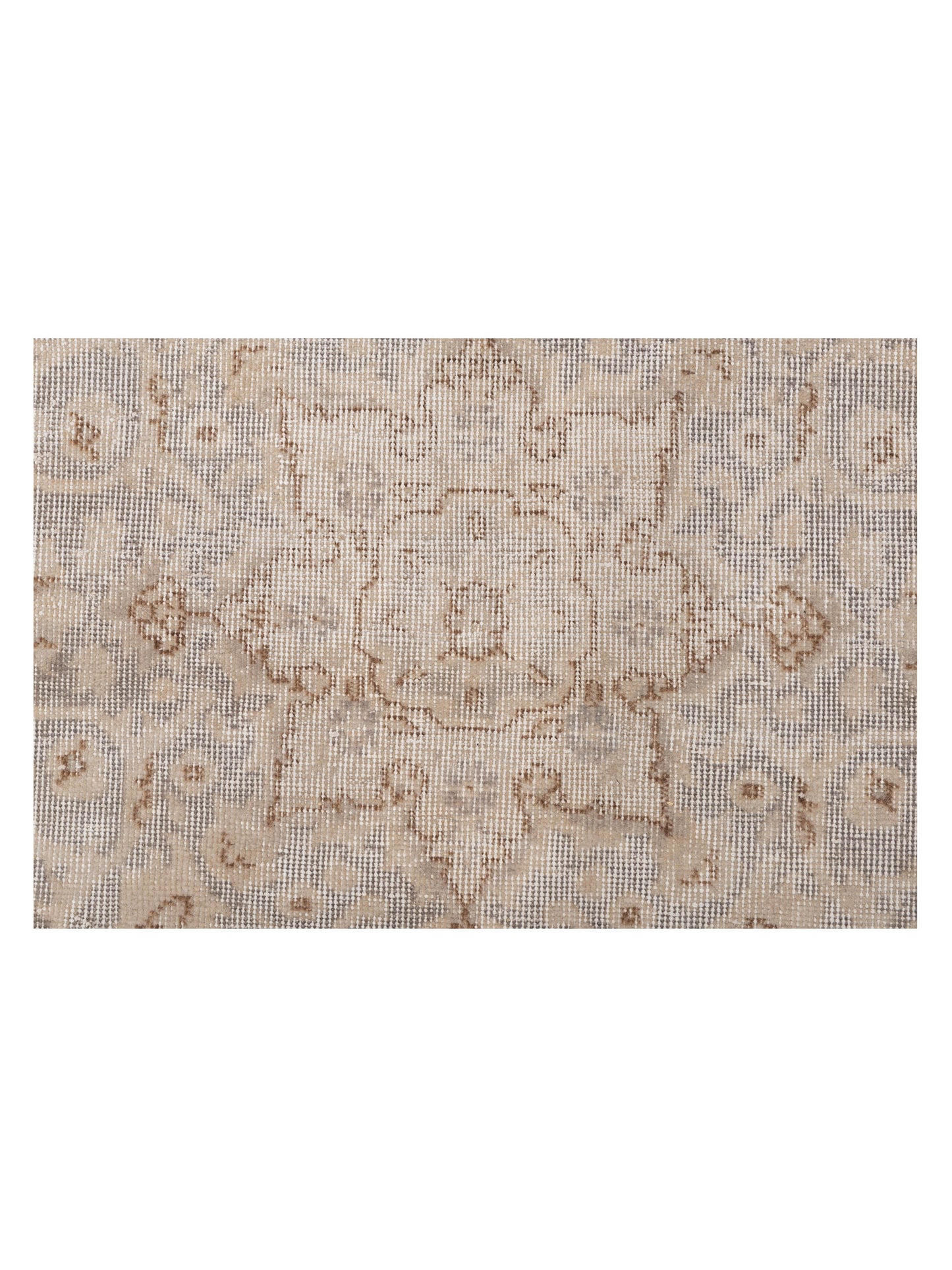 Vintage 124304 Ivory Silver 7.6x11.8 Hand Knotted Rug