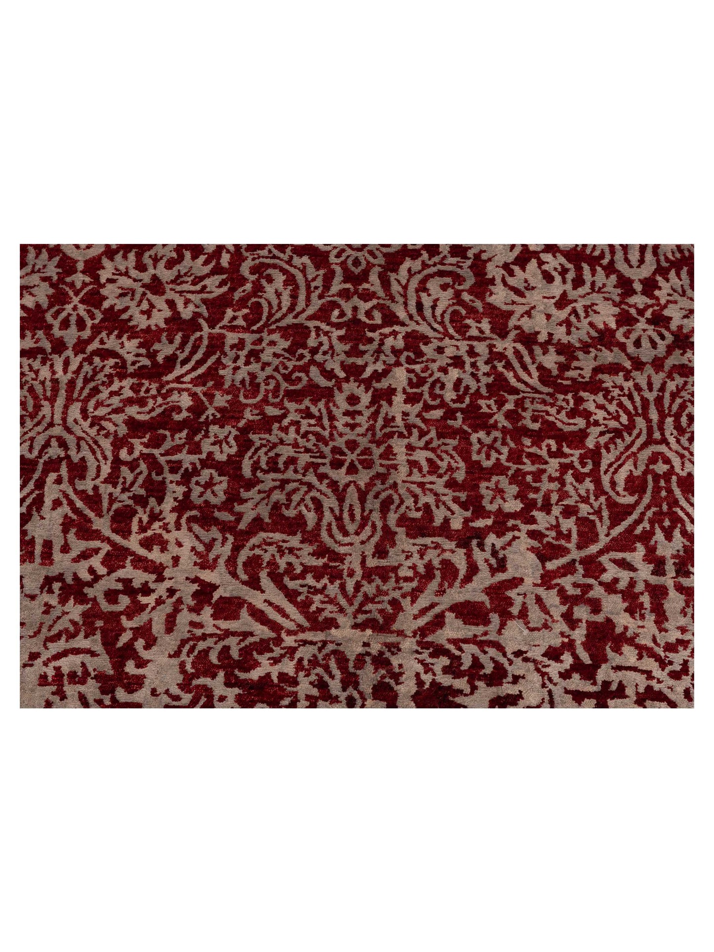 Tibetino 124330 Silver Red 6x8.11 Hand Knotted Rug