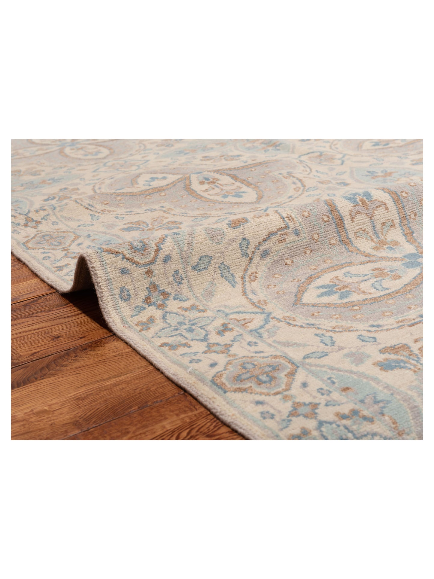 Andalusia 124335 Ivory Blue 6x8.9 Hand Knotted Rug