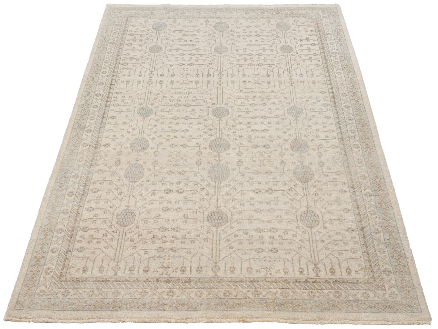 Stella 124381 Ivory Ivory 6.1x9.1 Hand Knotted Rug