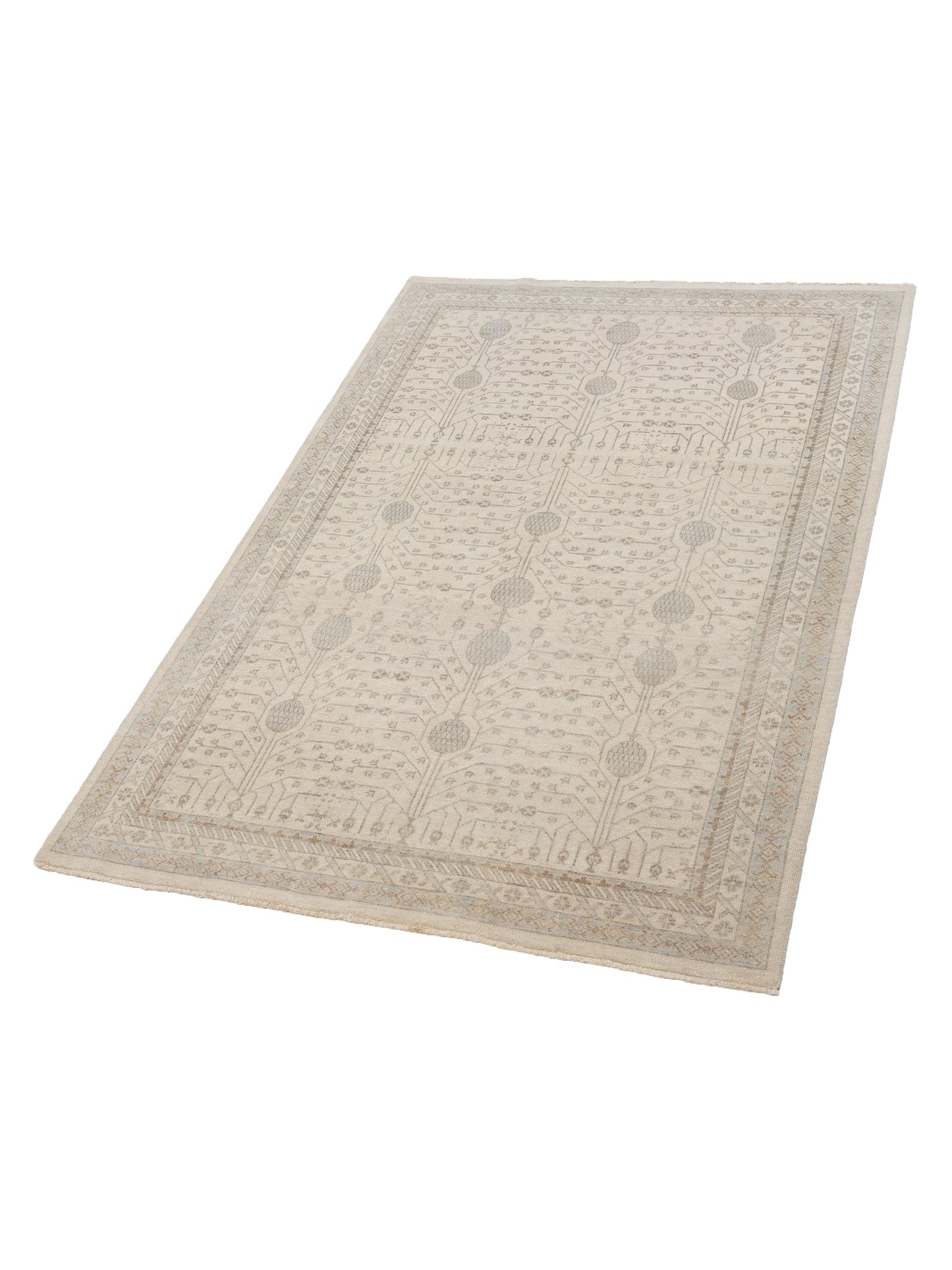Stella 124381 Ivory Ivory 6.1x9.1 Hand Knotted Rug