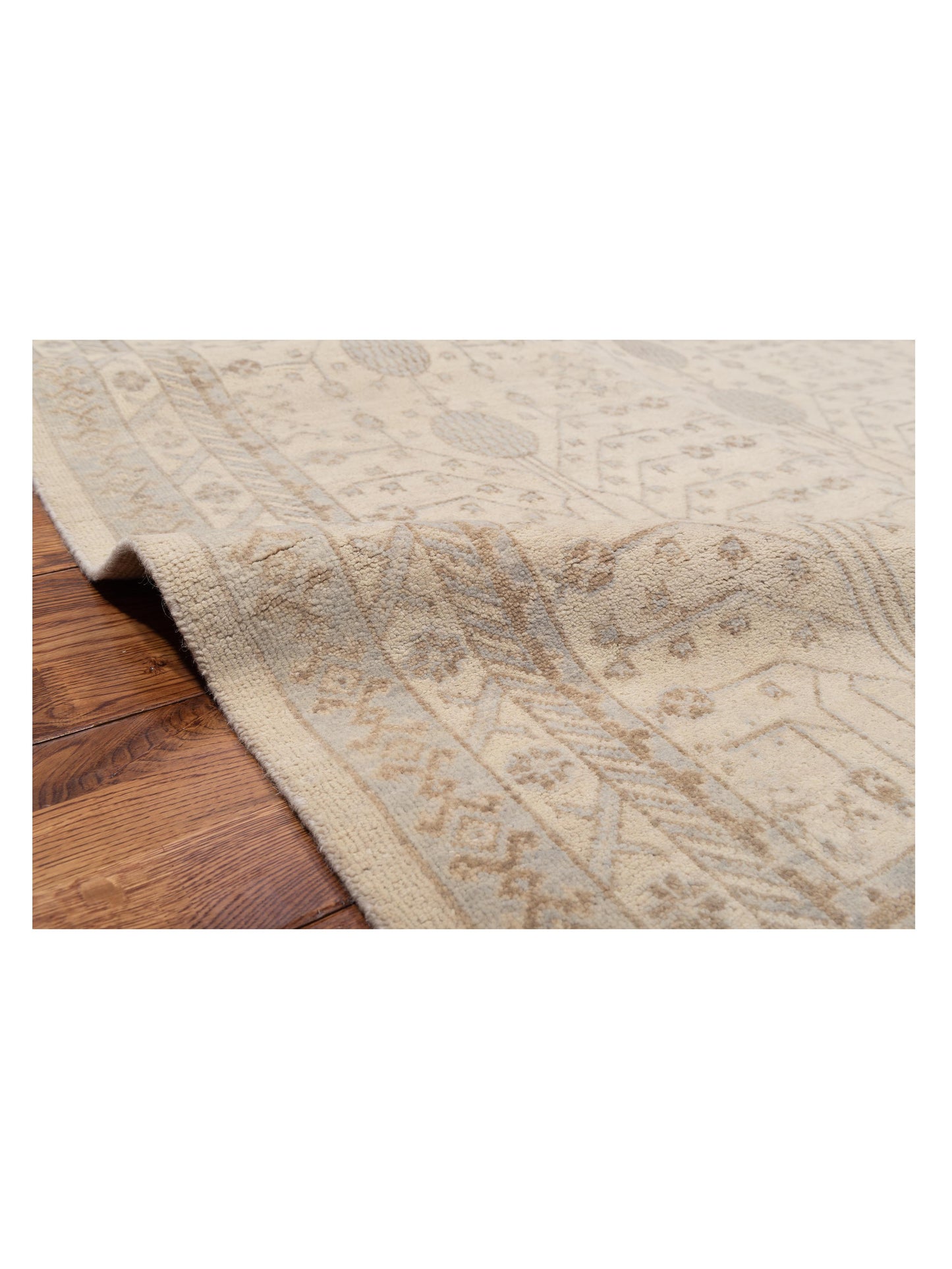 Stella 124381 Ivory Ivory 6.1x9.1 Hand Knotted Rug