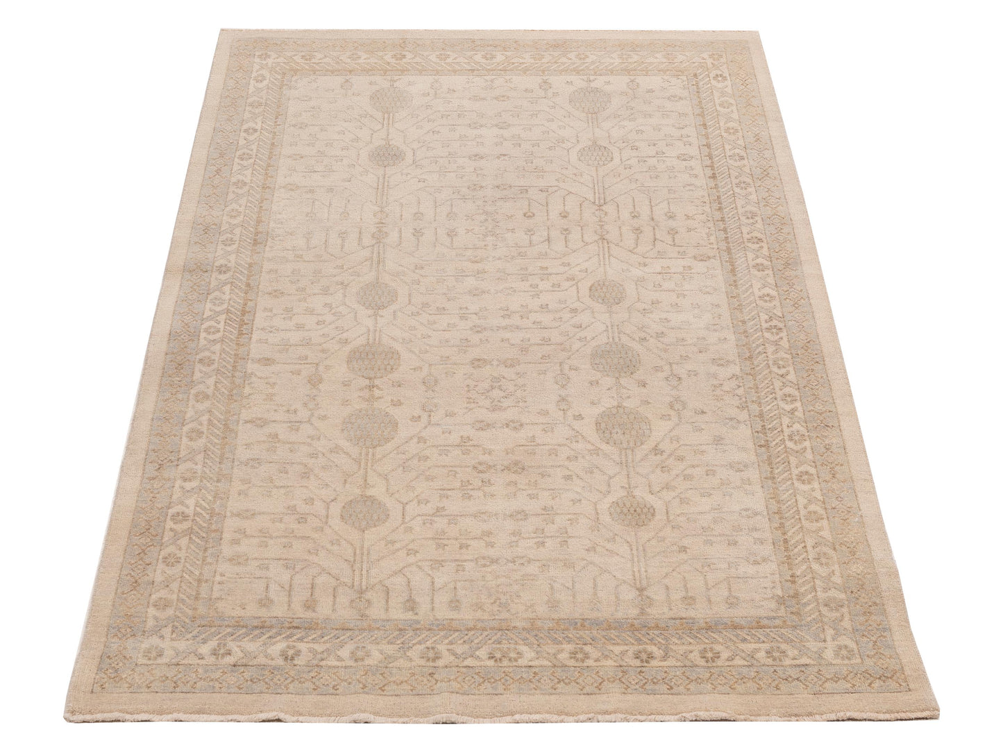 Stella 124383 Ivory Ivory 4.11x7.11 Hand Knotted Rug