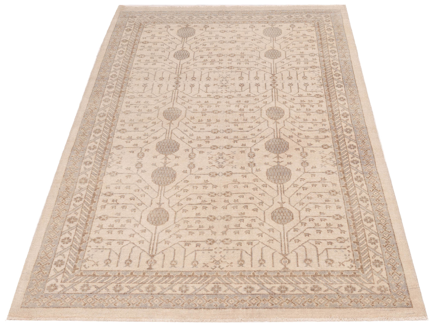 Stella 124384 Ivory Ivory 5.2x8 Hand Knotted Rug