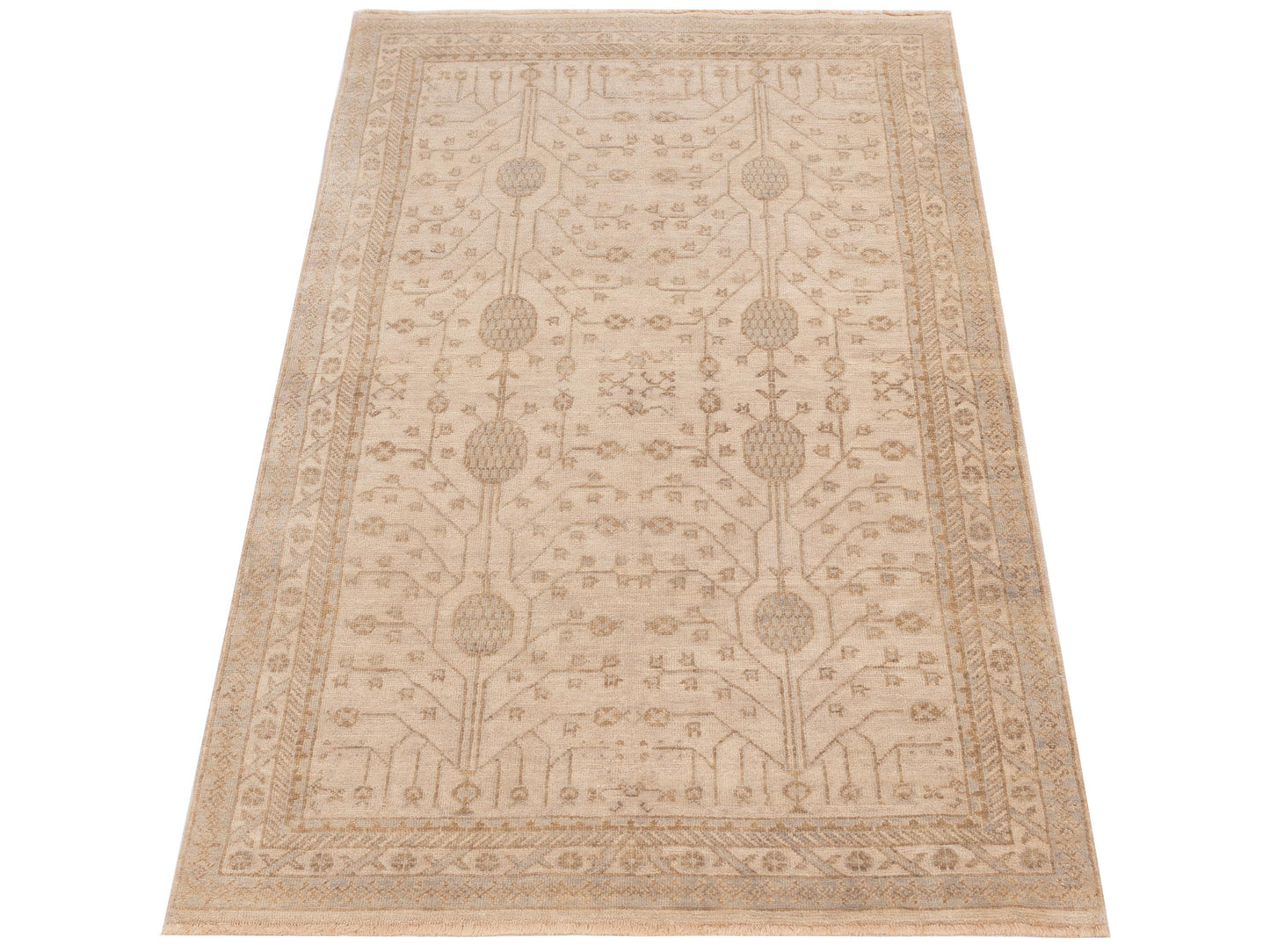Stella 124385 Ivory Ivory 4x6.4 Hand Knotted Rug
