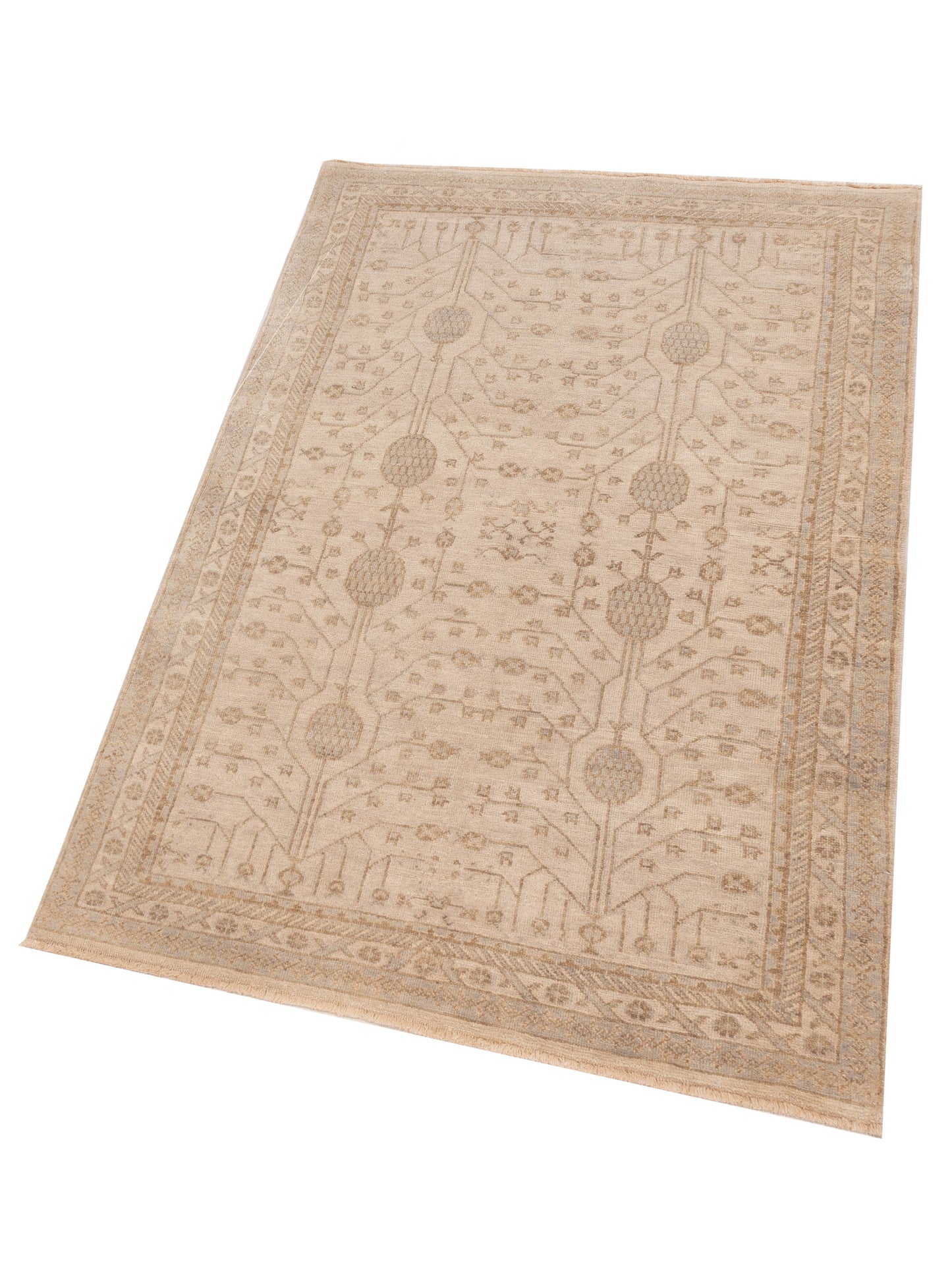 Stella 124385 Ivory Ivory 4x6.4 Hand Knotted Rug