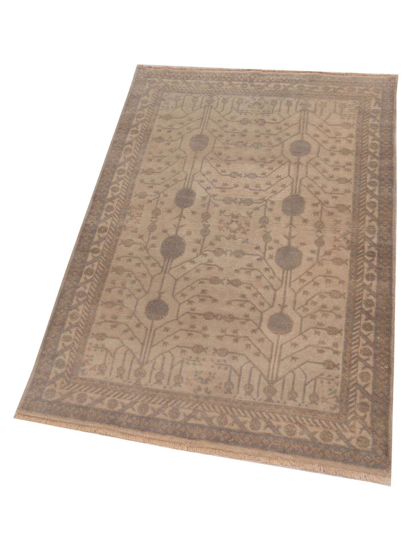 Stella 124387 Ivory Gray 4.1x6 Hand Knotted Rug