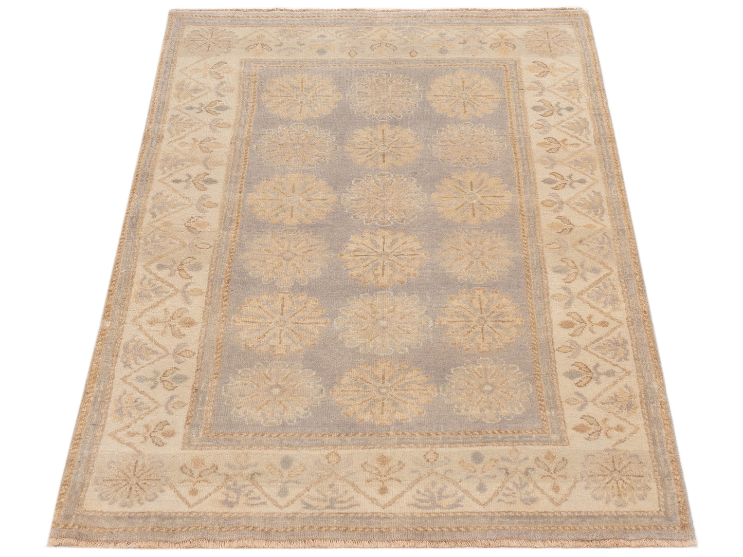 Stella 124400 Gray Ivory 4x5.6 Hand Knotted Rug