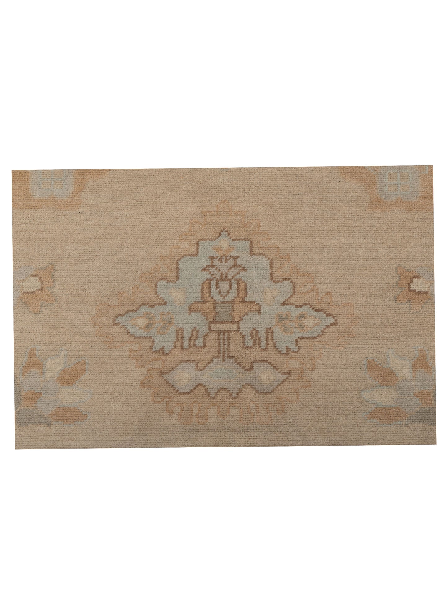 Oushak Shah 124404 Cream Light Blue 12x15.5 Hand Knotted Rug