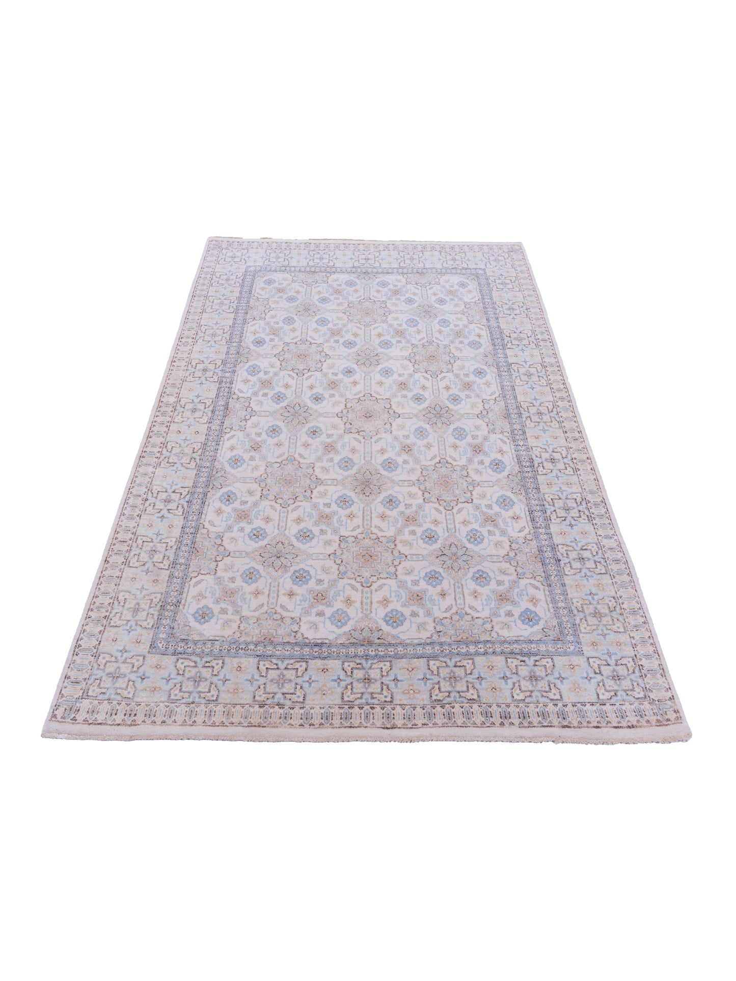 Laila 125083 Ivory Beige 4.1x6.1 Hand Knotted Rug