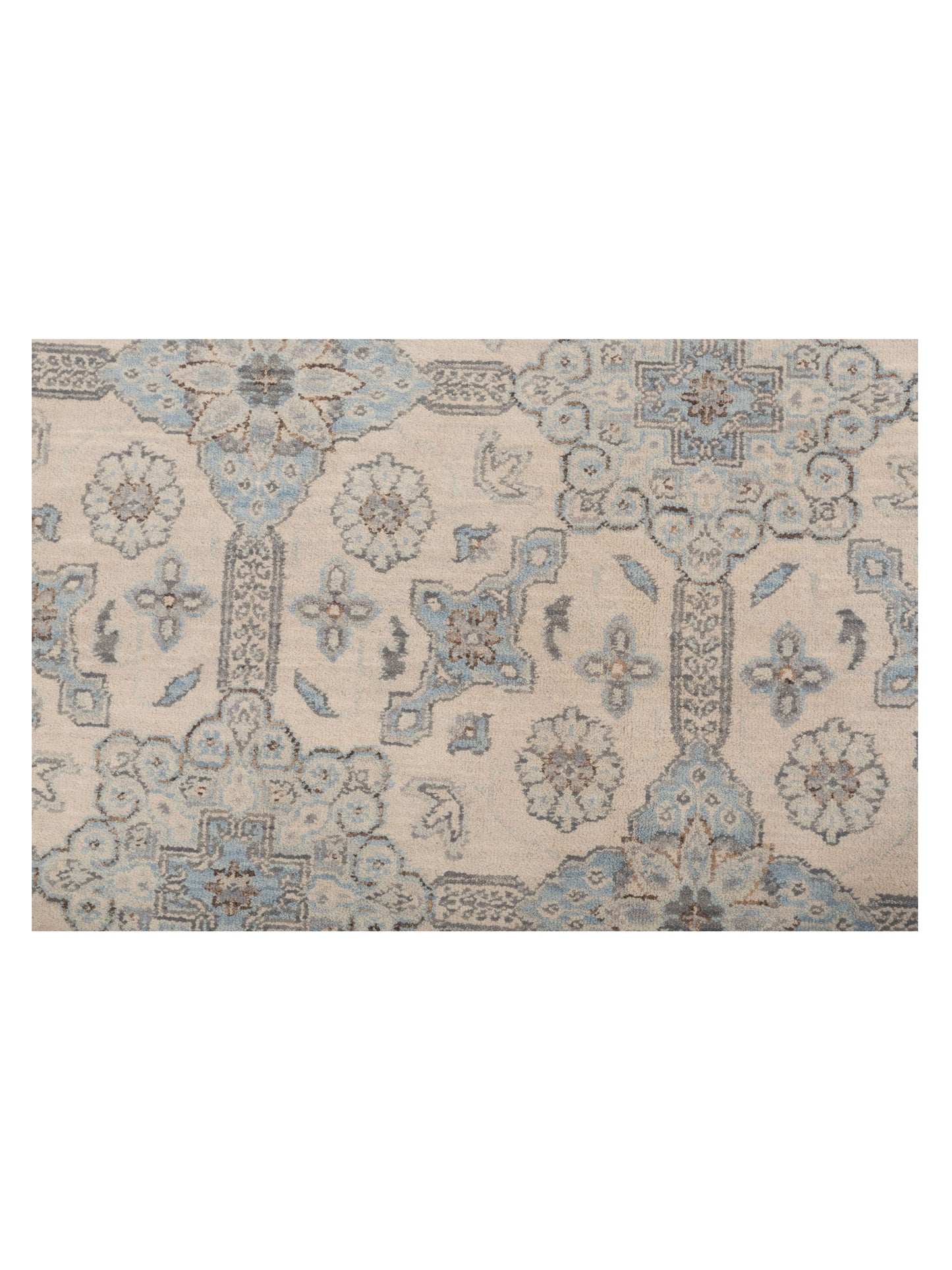 Laila 125084 Ivory Ivory 6.2x9.4 Hand Knotted Rug