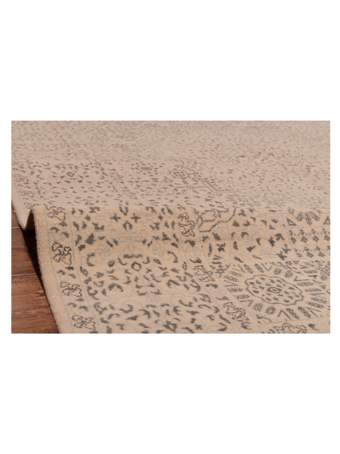 Mamluk 125091 Ivory Gray 6.2x9 Hand Knotted Rug
