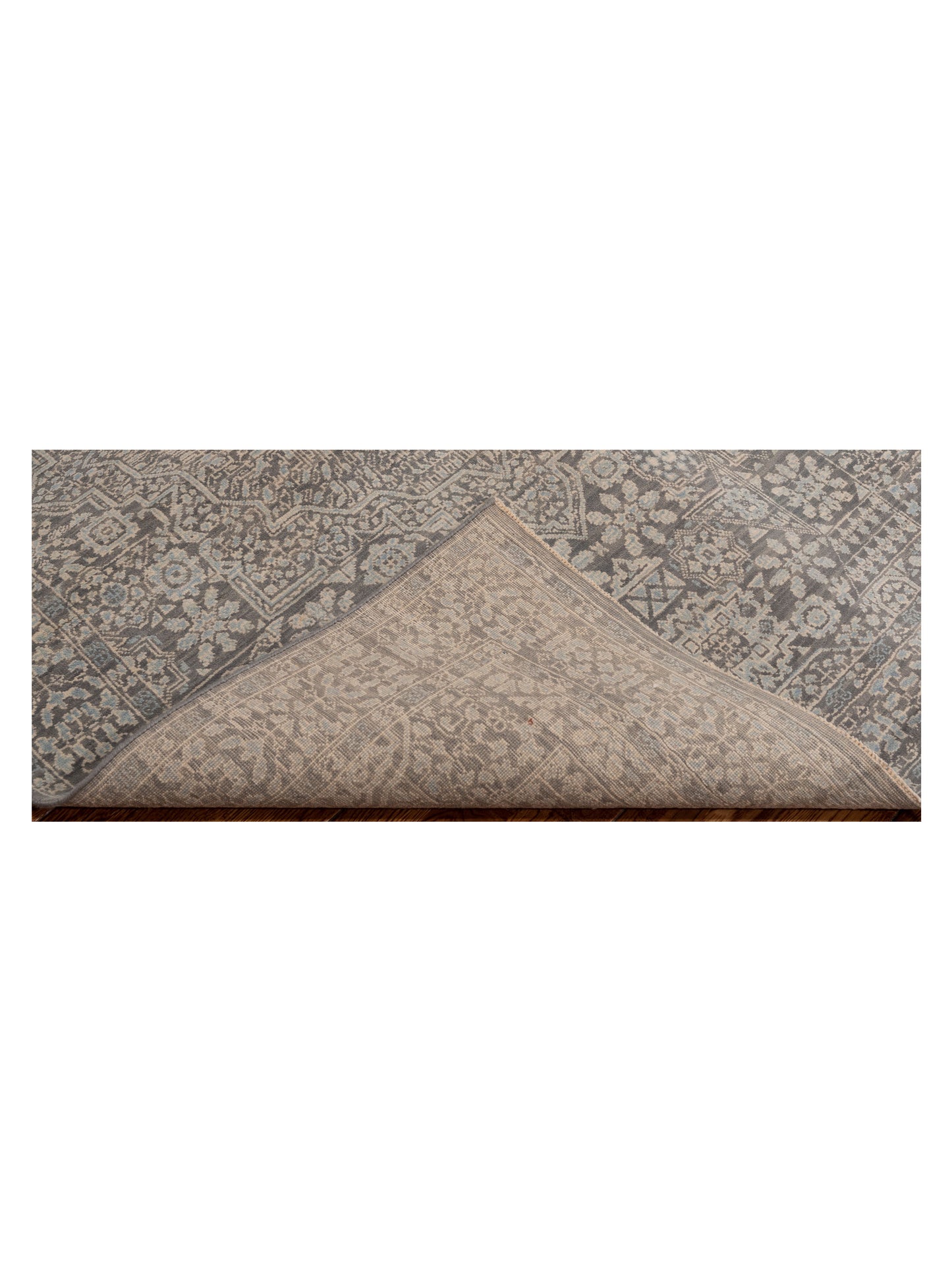 Mamluk 125098 Gray Gray 4.2x6.1 Hand Knotted Rug
