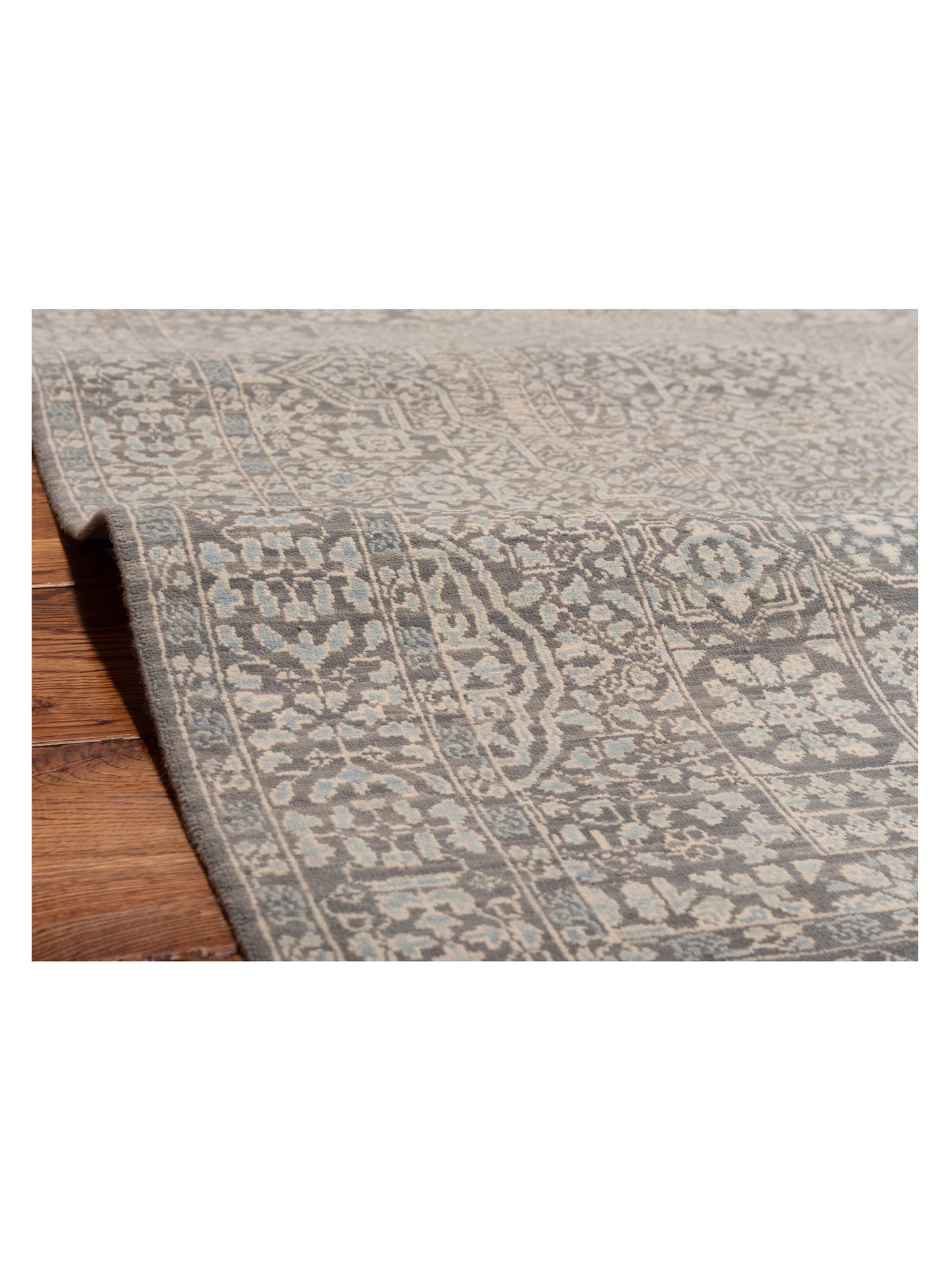 Mamluk 125098 Gray Gray 4.2x6.1 Hand Knotted Rug