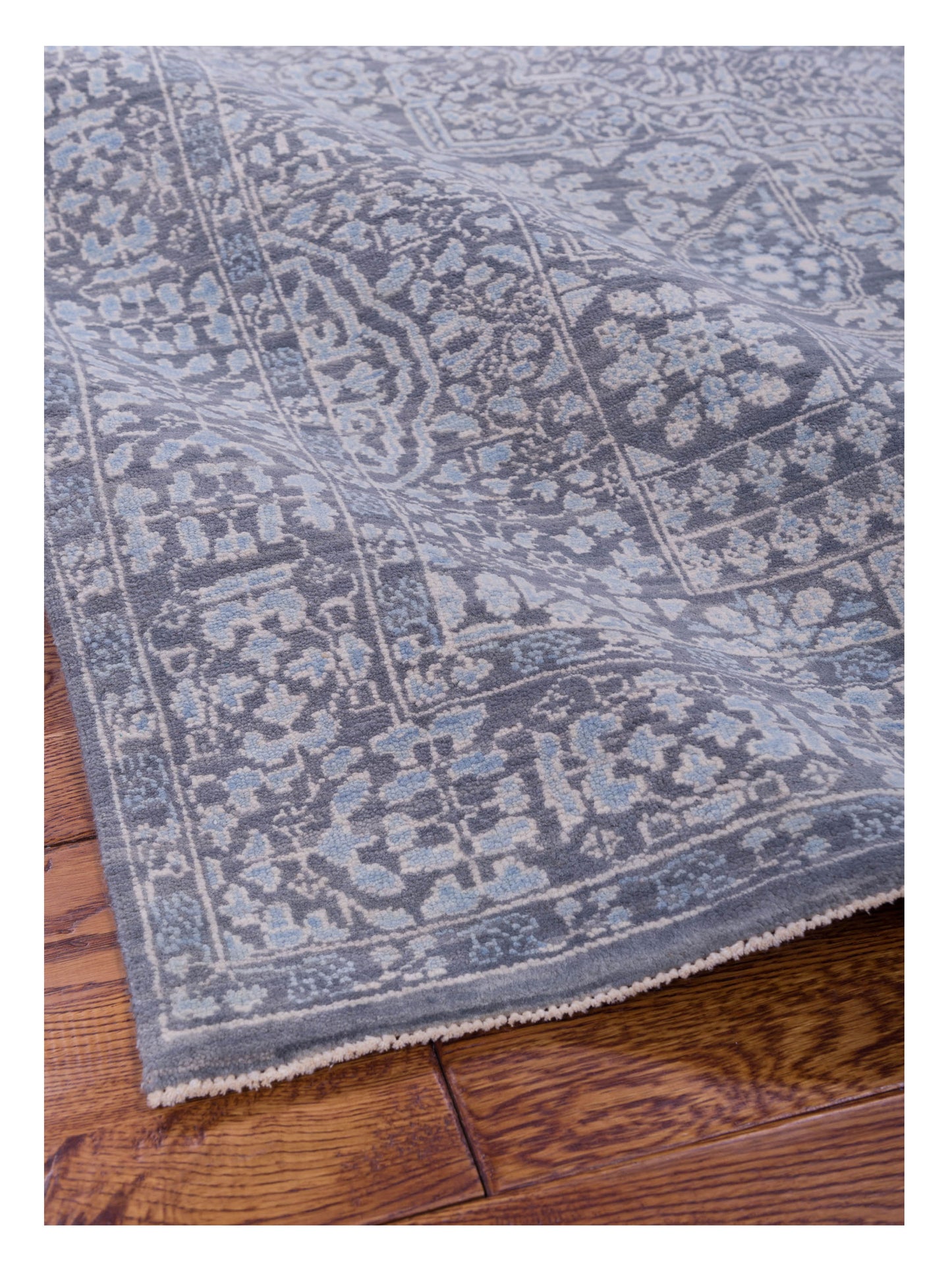Mamluk 125098 Gray Gray 4.2x6.1 Hand Knotted Rug