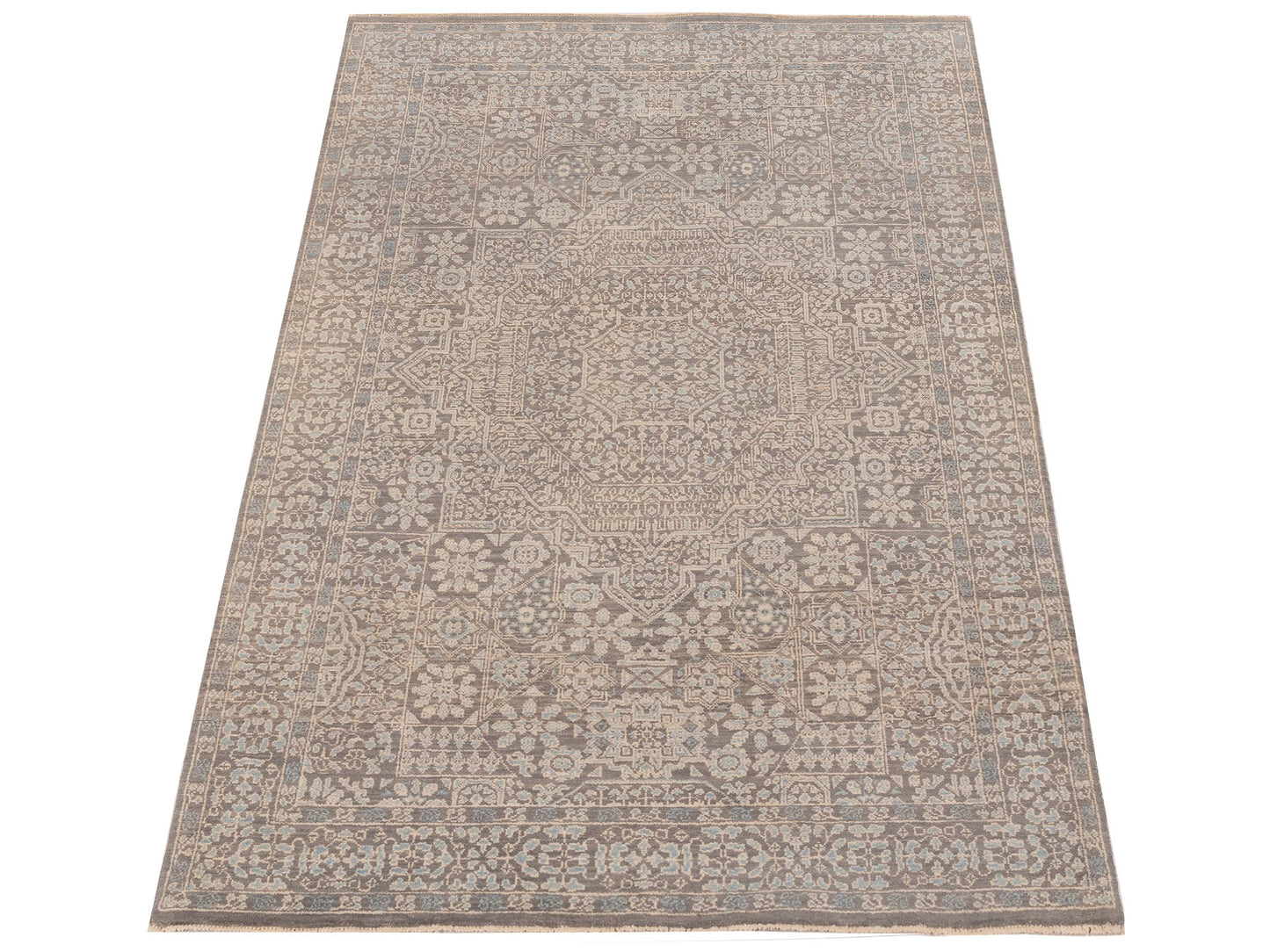 Laila 125099 Gray Gray 3.11x6 Hand Knotted Rug