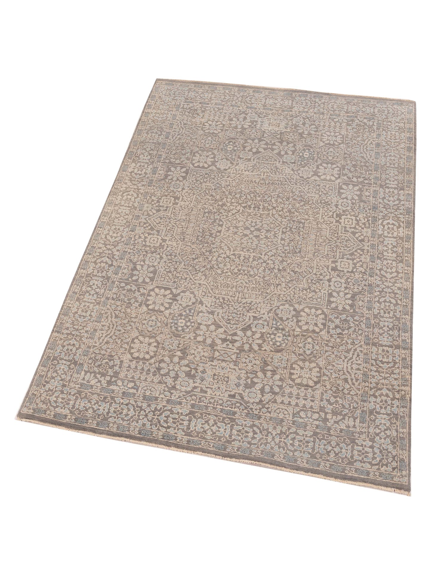 Laila 125099 Gray Gray 3.11x6 Hand Knotted Rug