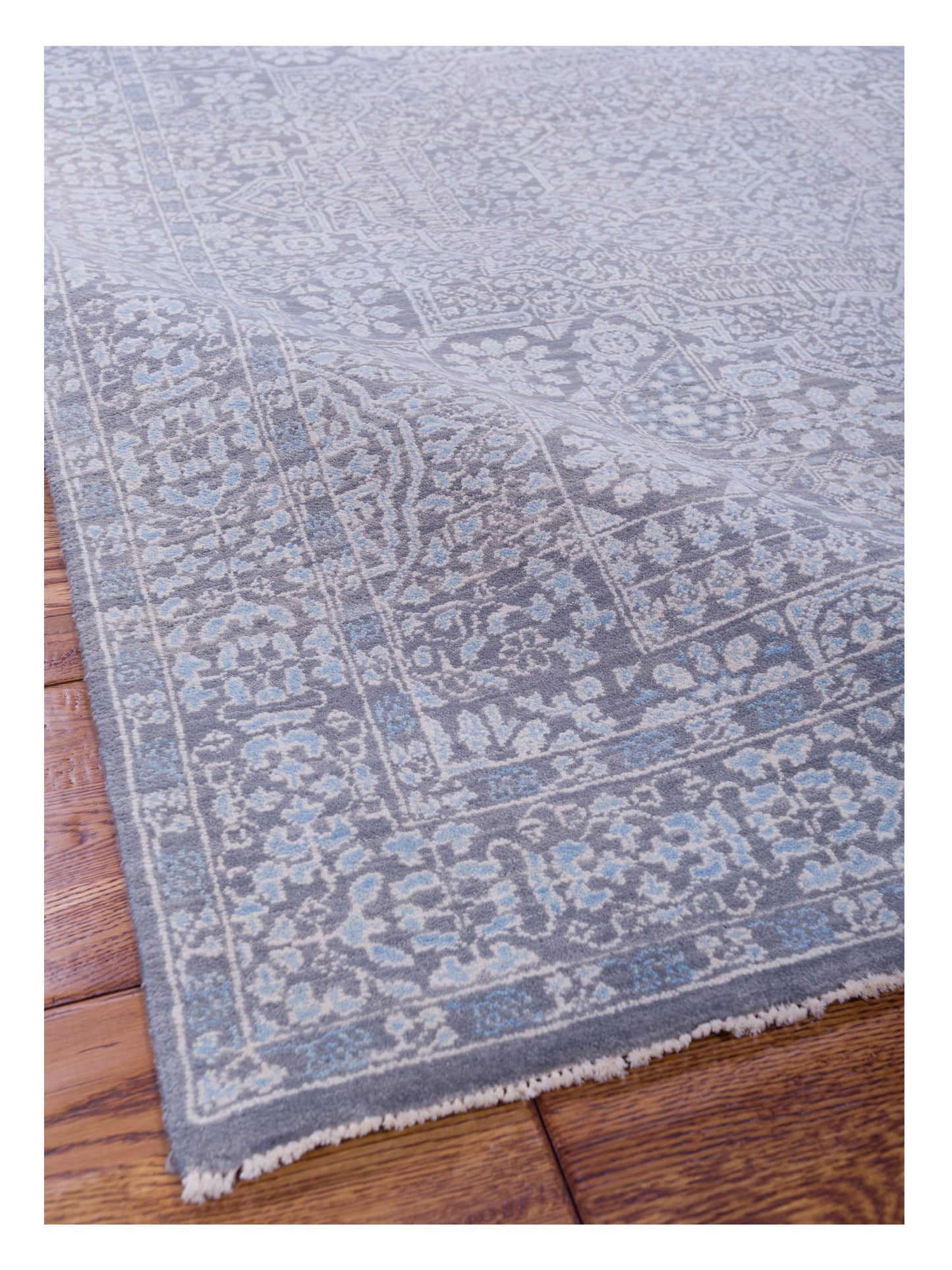 Laila 125099 Gray Gray 3.11x6 Hand Knotted Rug