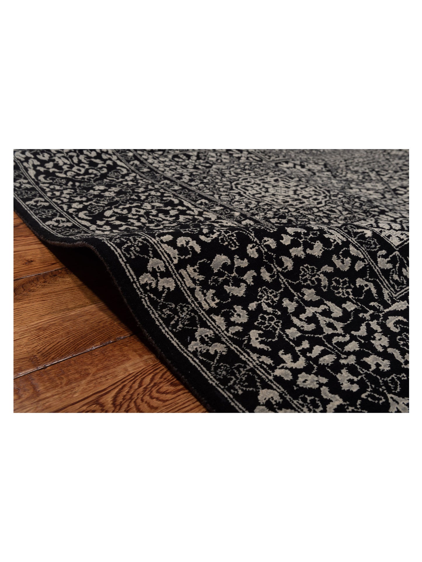 Mamluk 125123 Black Black 8.1x10.2 Hand Knotted Rug