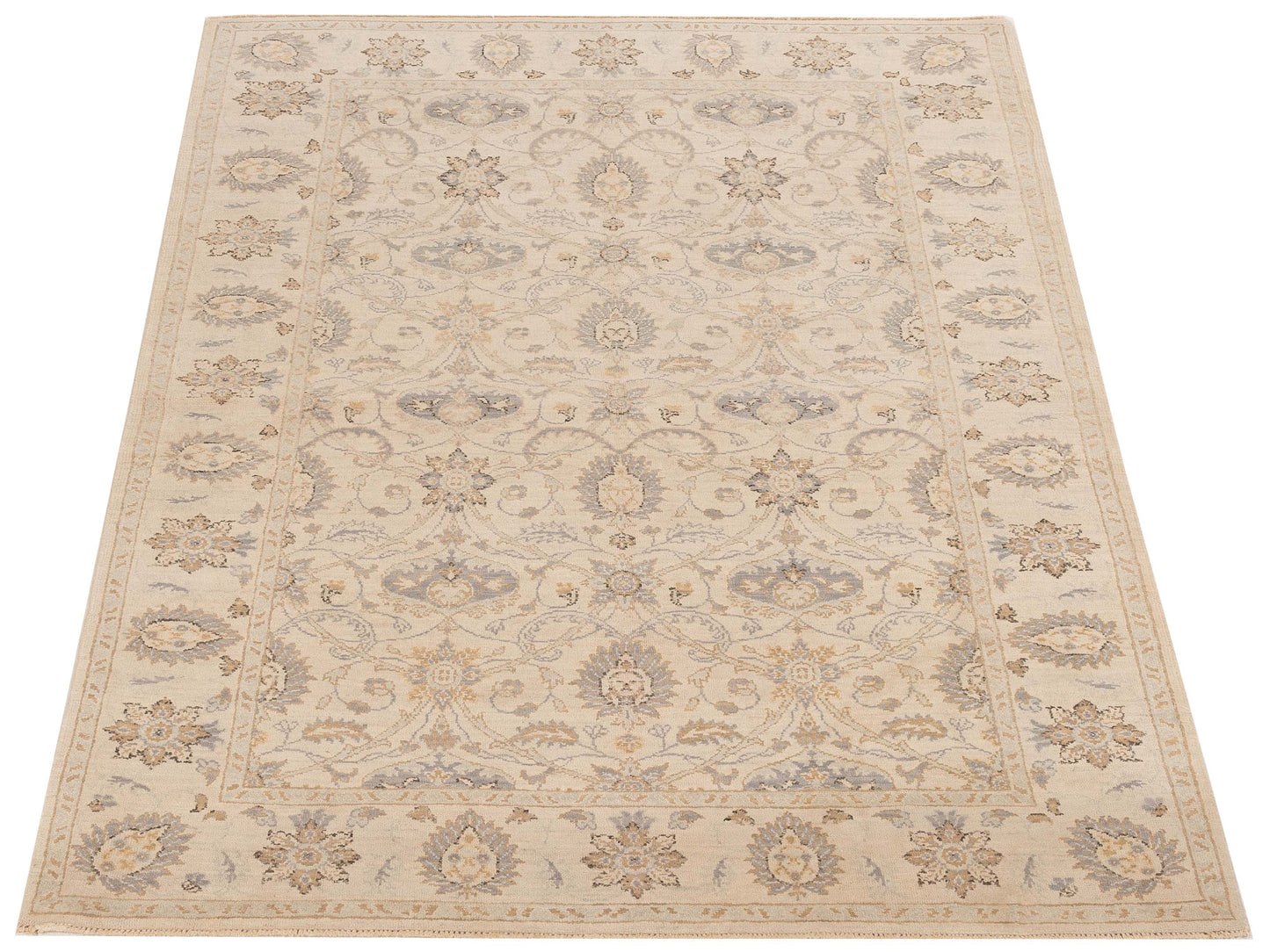 Laila 125124 Ivory Ivory 3.11x6 Hand Knotted Rug