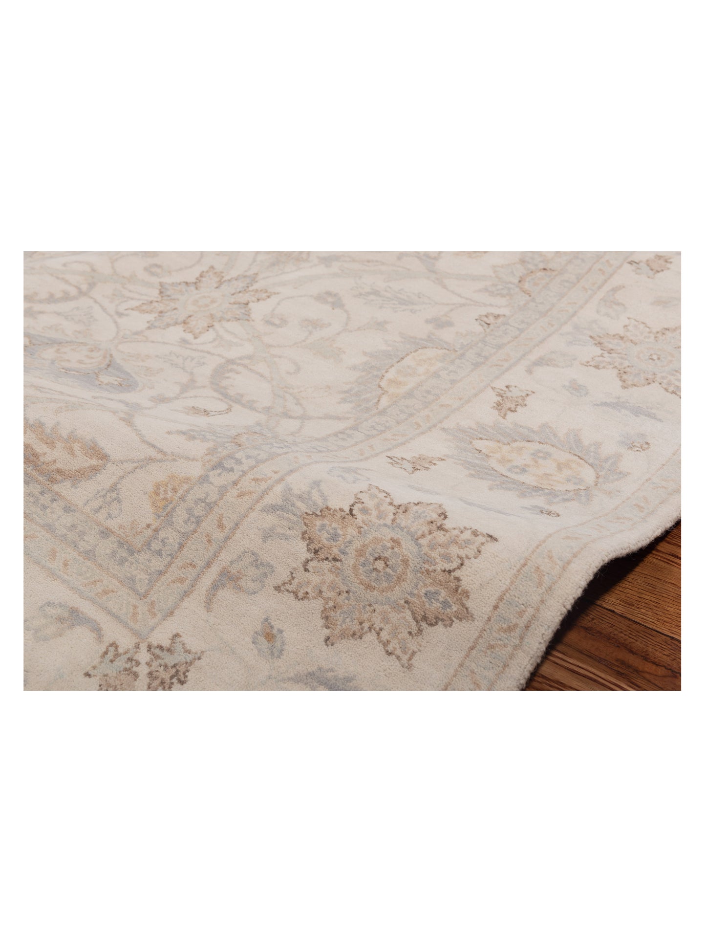 Laila 125130 Ivory Ivory 6.1x9 Hand Knotted Rug