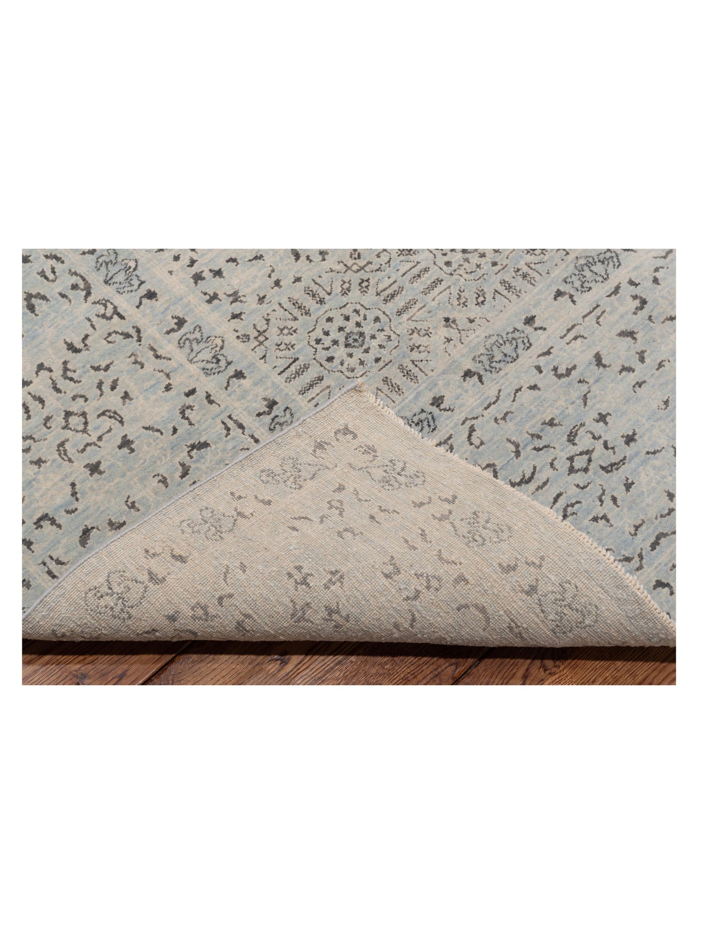 Laila 125143 Silver 8x9.9 Hand Knotted Rug