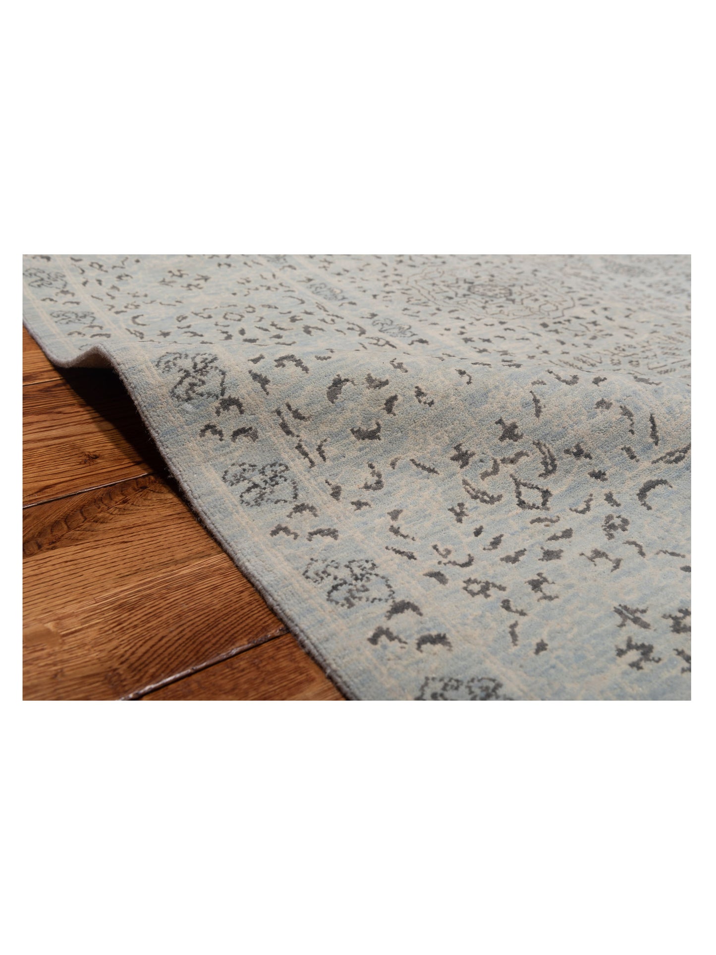 Laila 125143 Silver 8x9.9 Hand Knotted Rug