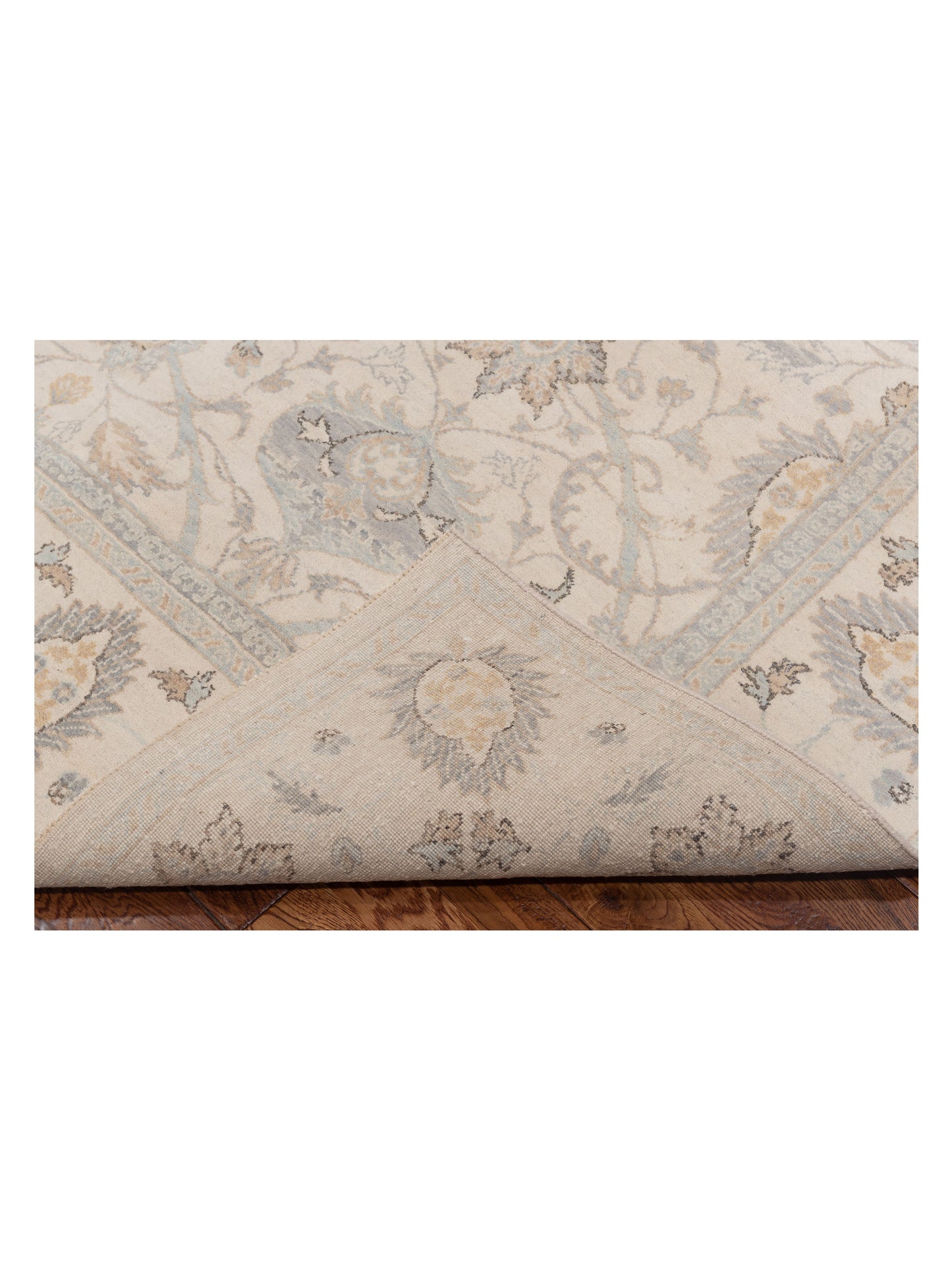 Laila 125151 Ivory Ivory 6.1x9.1 Hand Knotted Rug