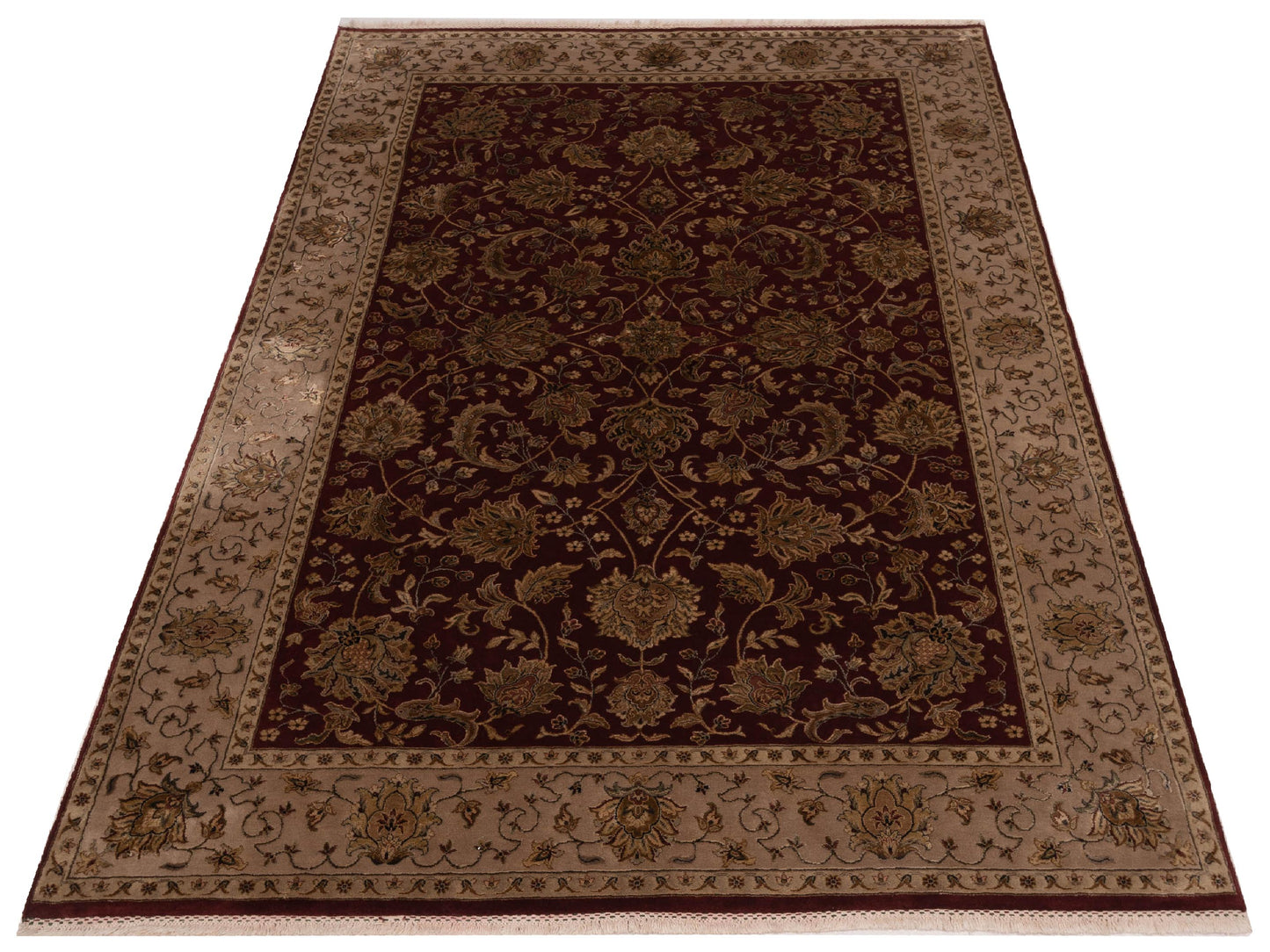 Imperial Silk 125178 Red Beige 6.2x9.4 Hand Knotted Rug