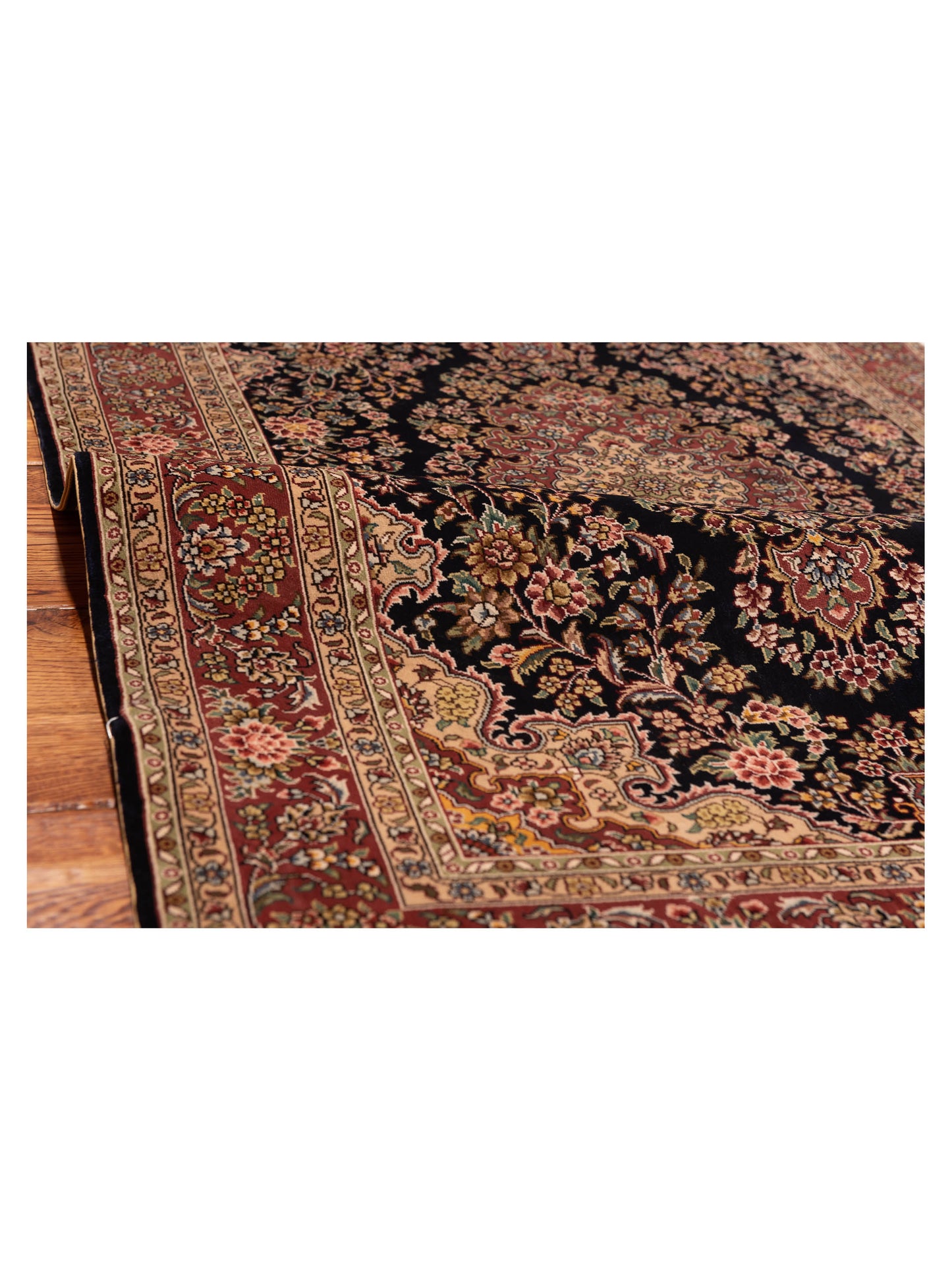 Pure Silk 125282 Navy Plum 2.7x4 Hand Knotted Rug