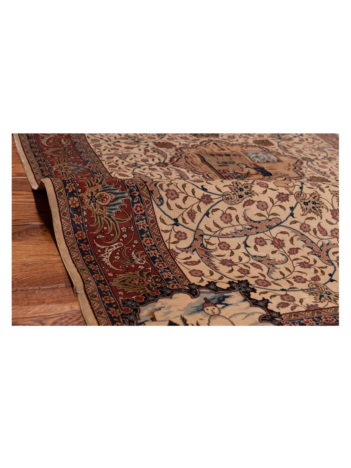 Pure Silk 125286 Ivory Pink 3.1x5.1 Hand Knotted Rug