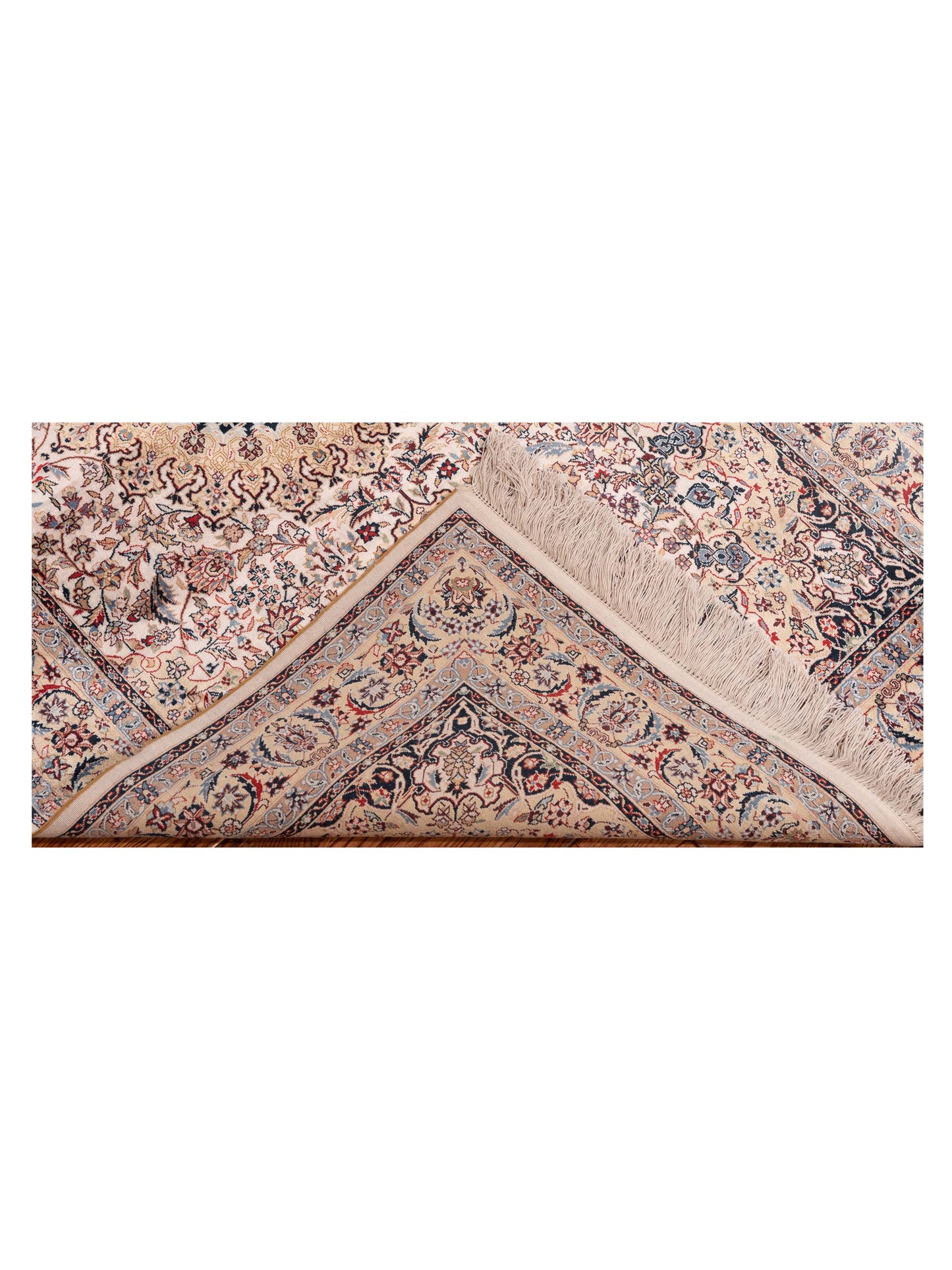 Pure Silk 125318 Ivory Gold 3x5 Hand Knotted Rug