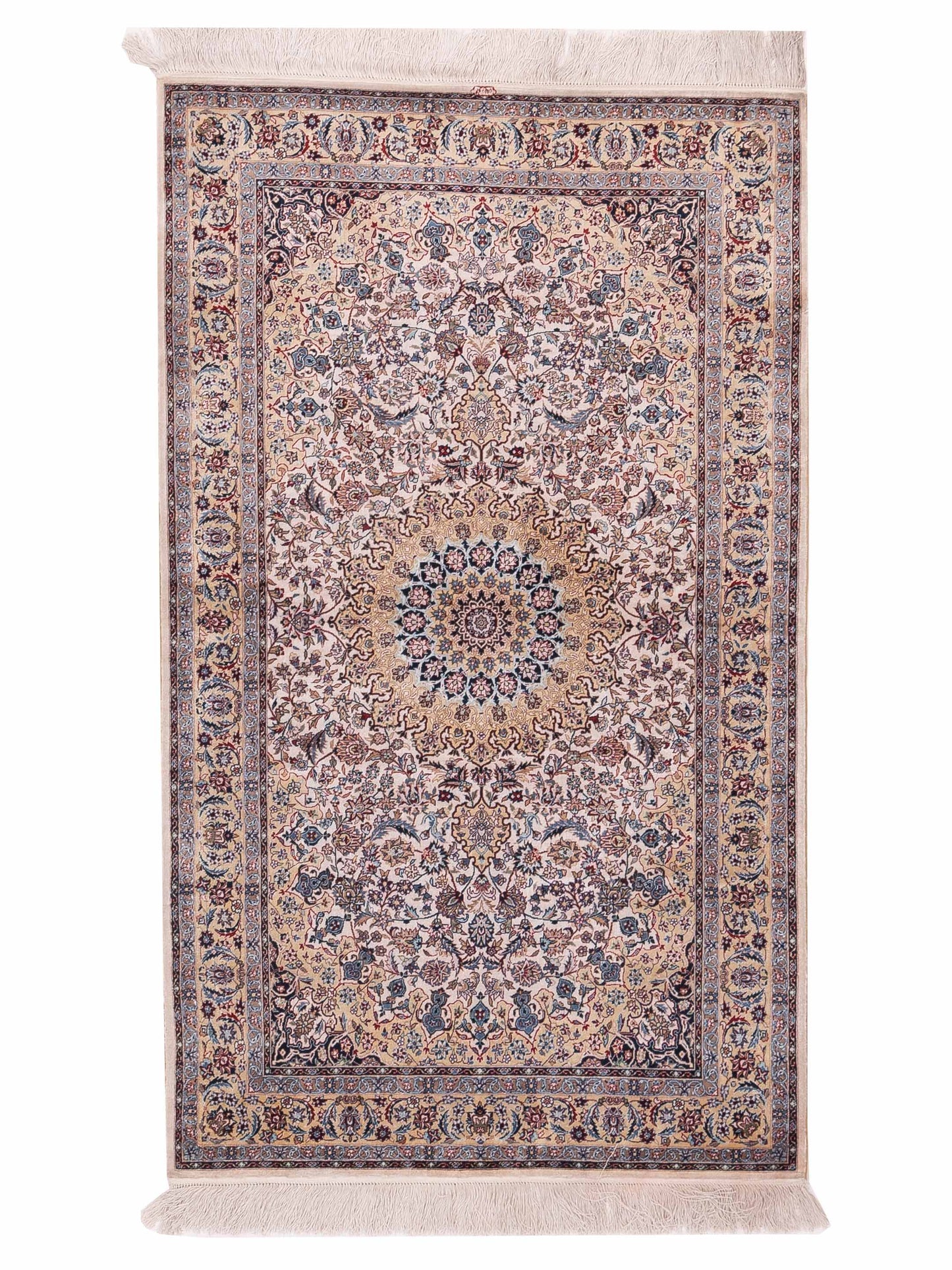 Pasha Pure Silk Ivory Gold Traditional