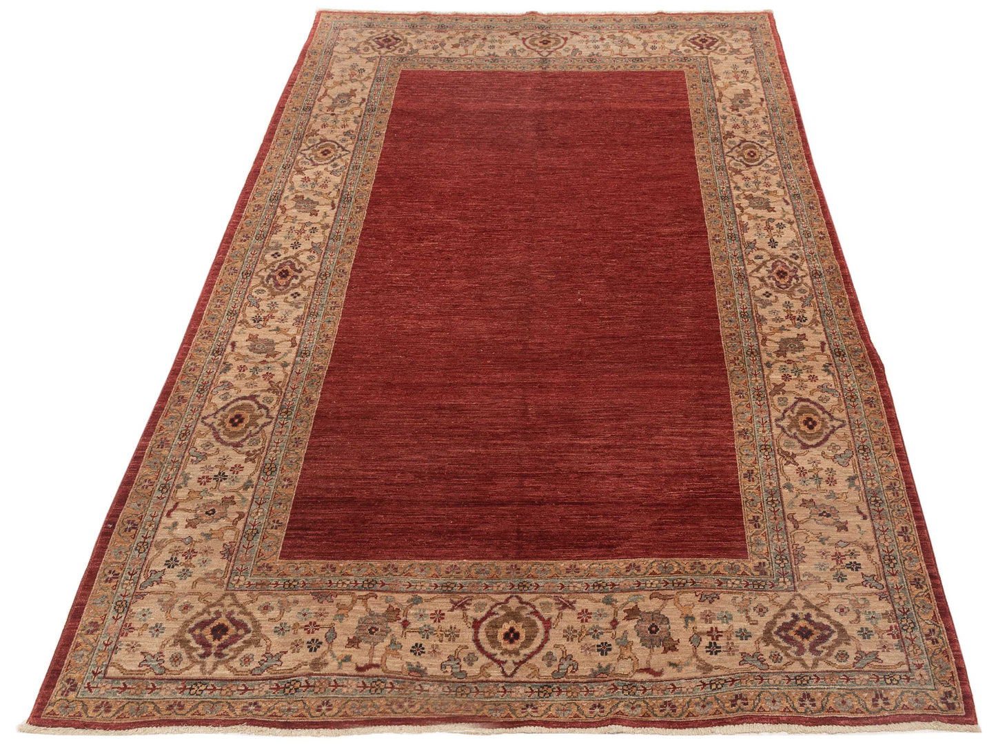 Elvan Sahure Red Ivory 6.3x9.3 Hand Knotted Rug