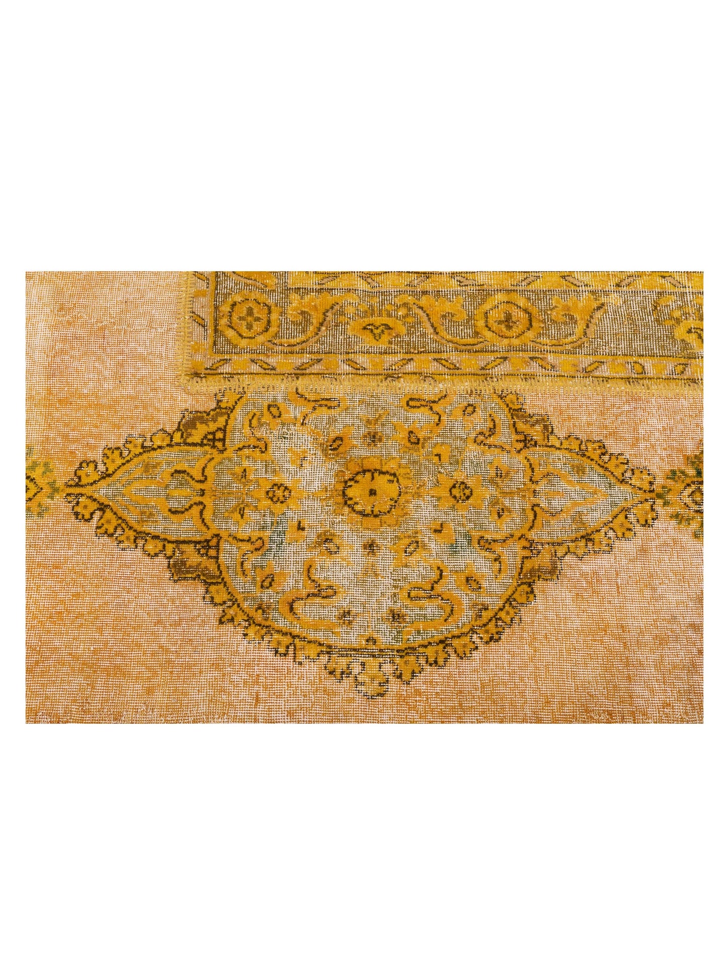 Turkish Vestige Patchwork 125440 Yellow 10x13.11 Hand Knotted Rug