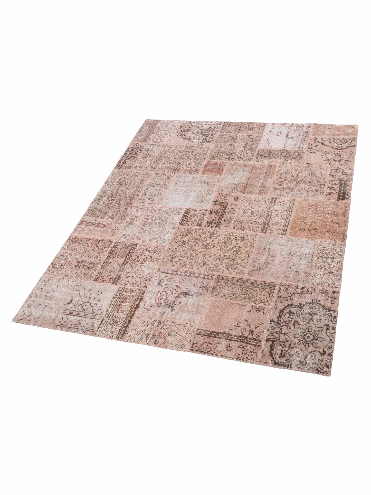Turkish Vestige Patchwork 125461 Pink 8x10 Hand Knotted Rug