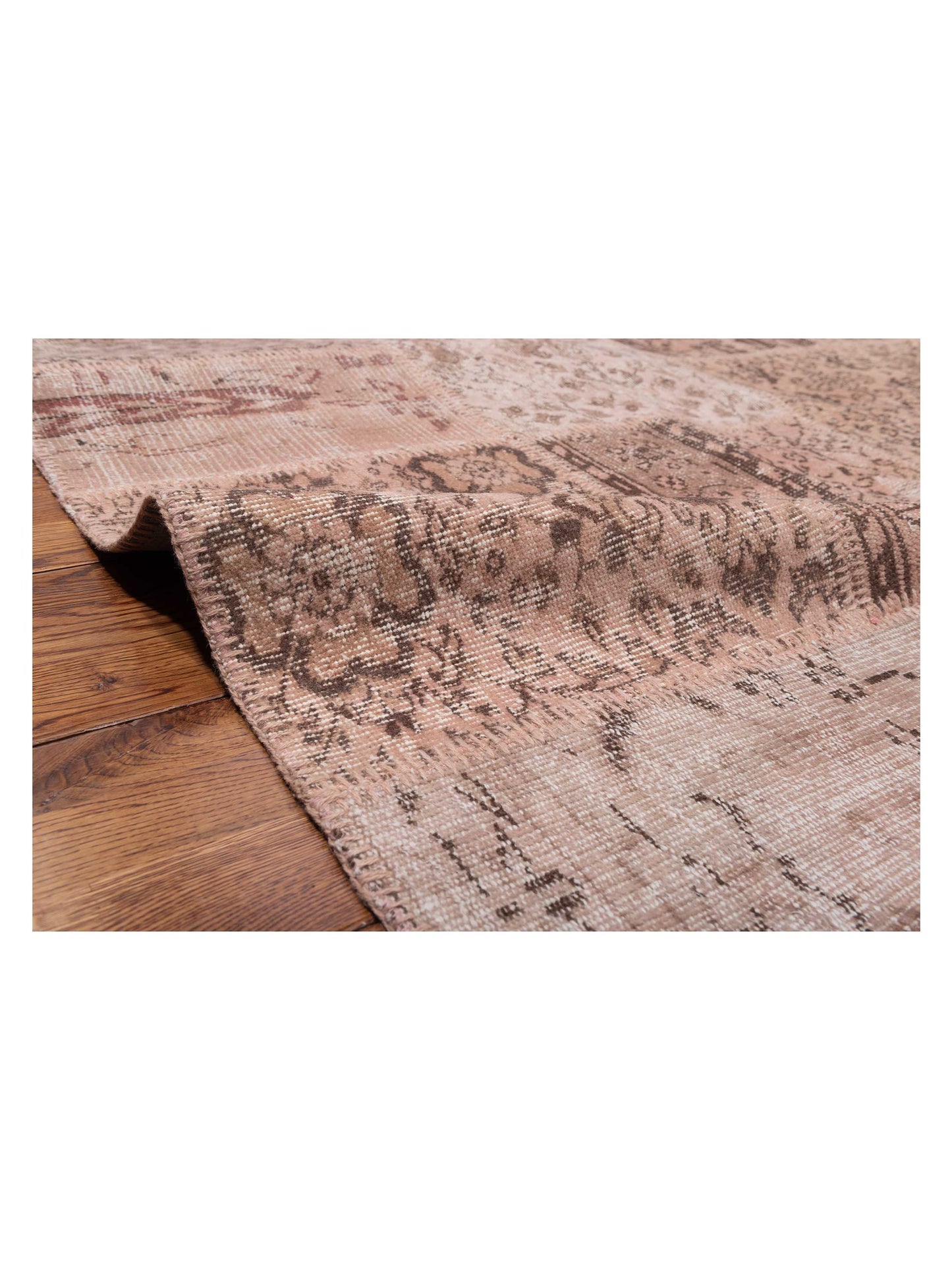 Turkish Vestige Patchwork 125461 Pink 8x10 Hand Knotted Rug