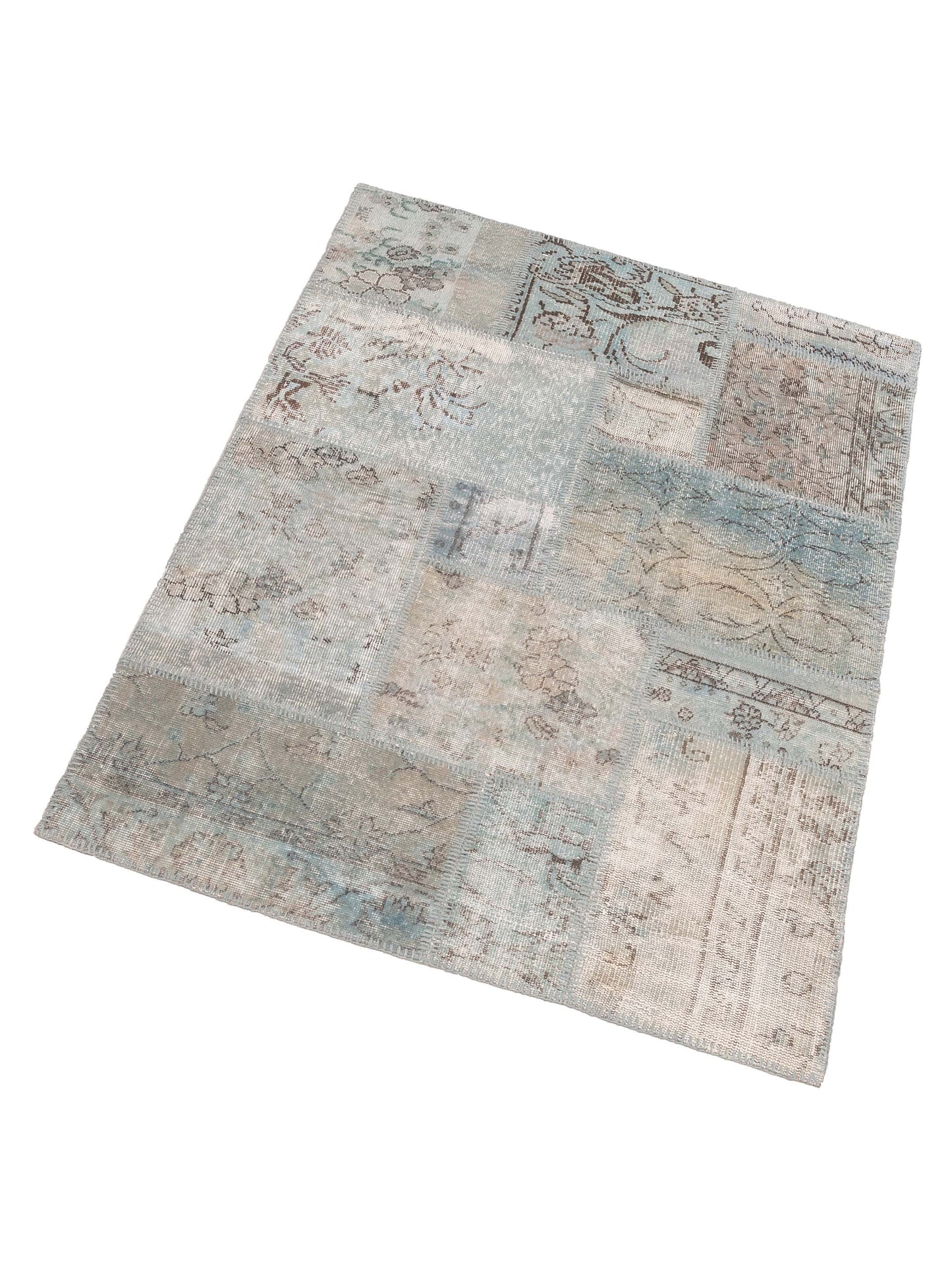 Turkish Vestige Patchwork 125463 Blue 4x5.11 Hand Knotted Rug