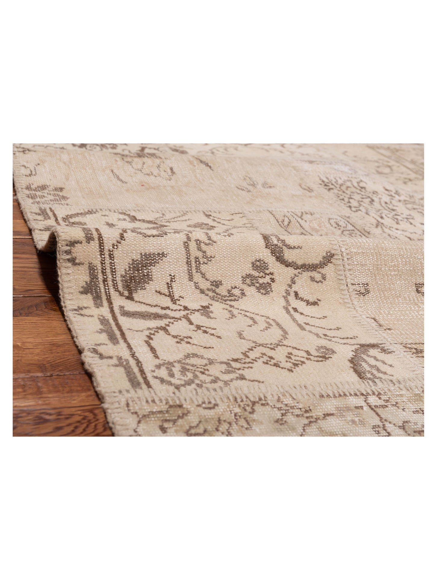 Turkish Vestige Patchwork 125470 Natural 4x5.11 Hand Knotted Rug