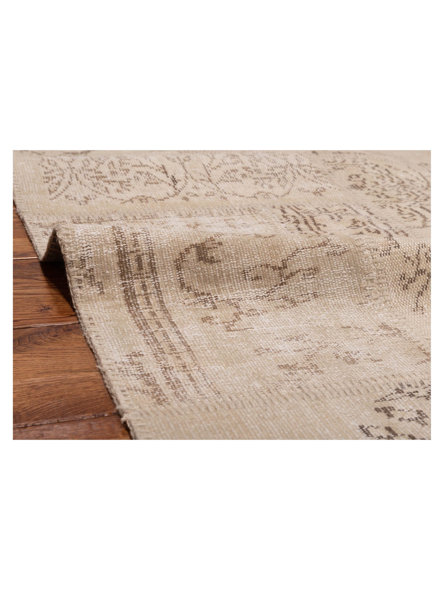 Turkish Vestige Patchwork 125473 Natural 4x5.11 Hand Knotted Rug